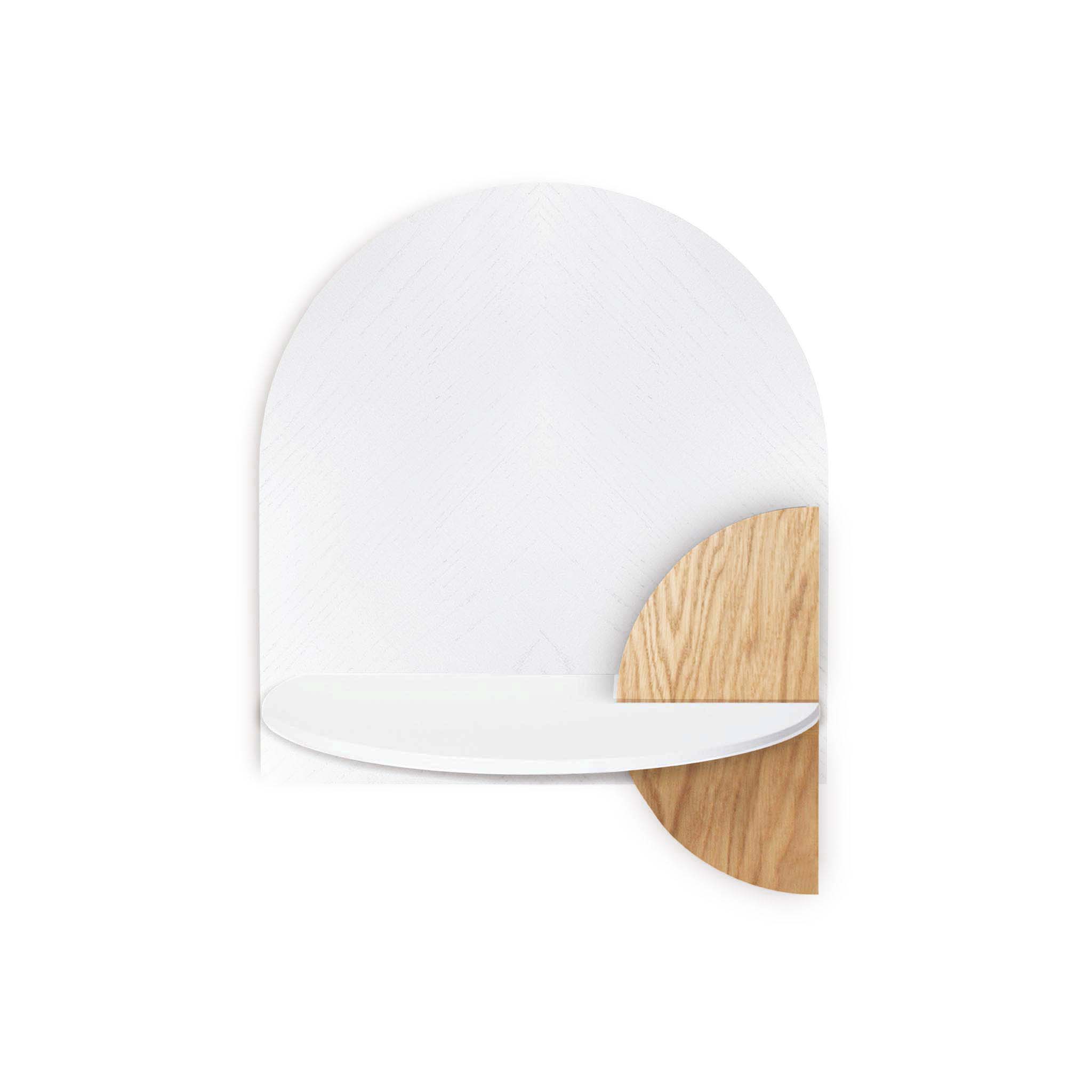 Alba Schwebender Nachttisch DUO · Weißes Fischgrätmuster