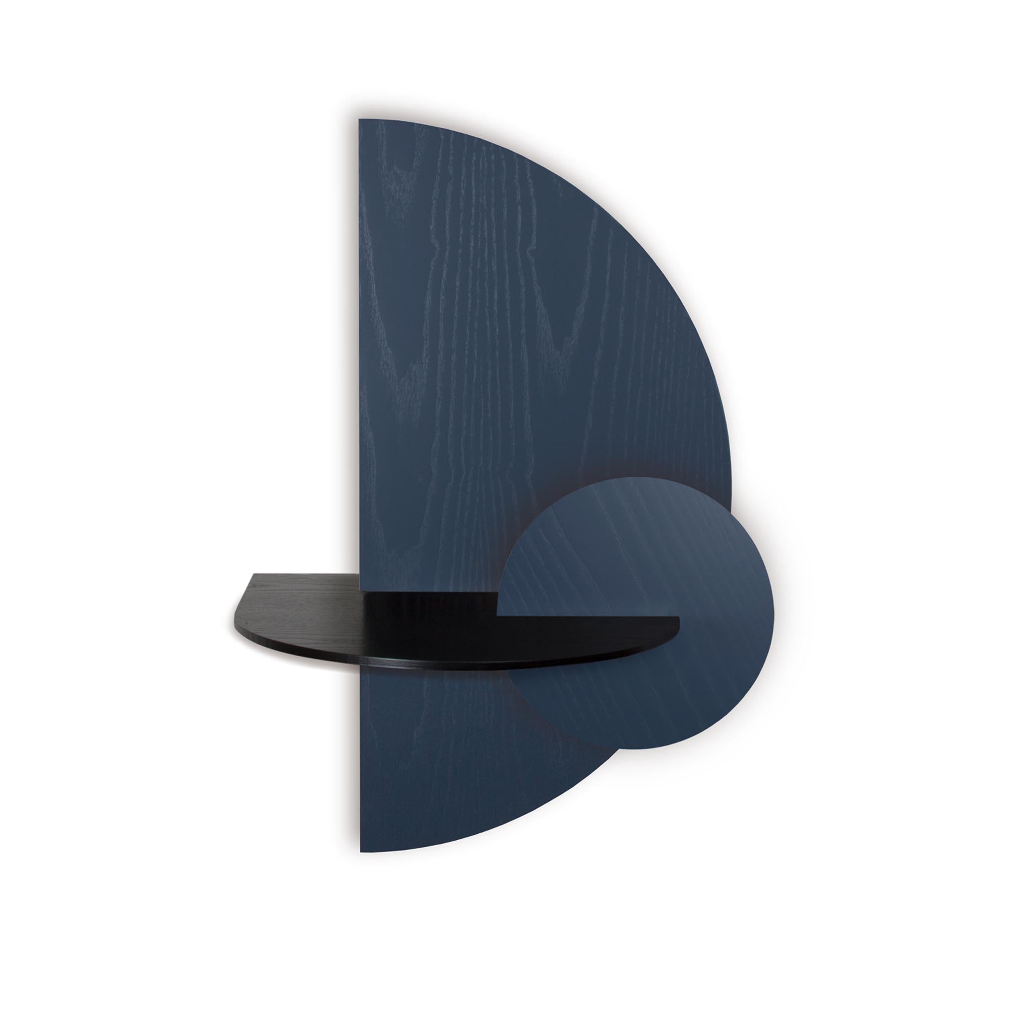 Alba Table de chevet flottante DUO · Demi-cercle bleu