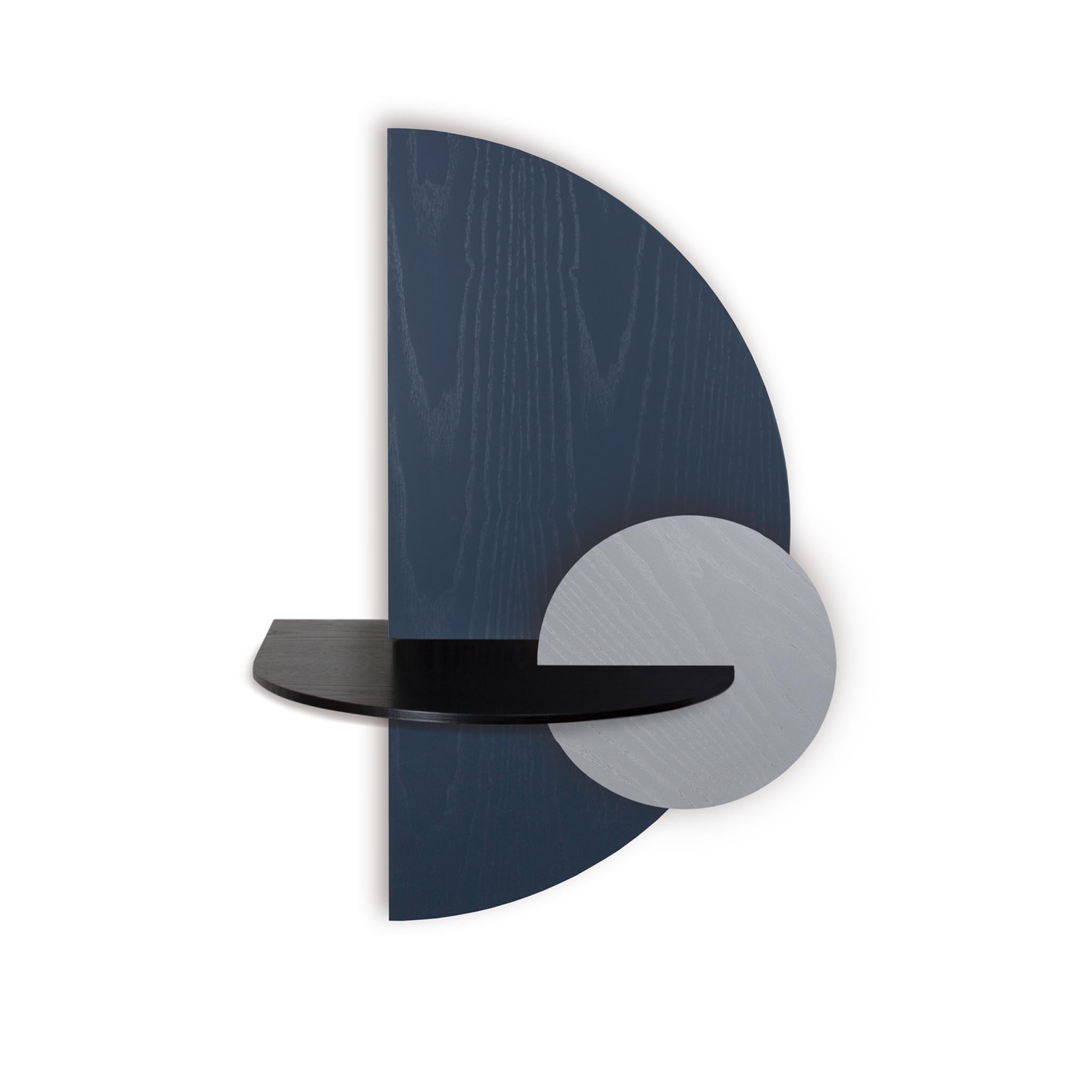 Alba Table de chevet flottante DUO · Demi-cercle bleu