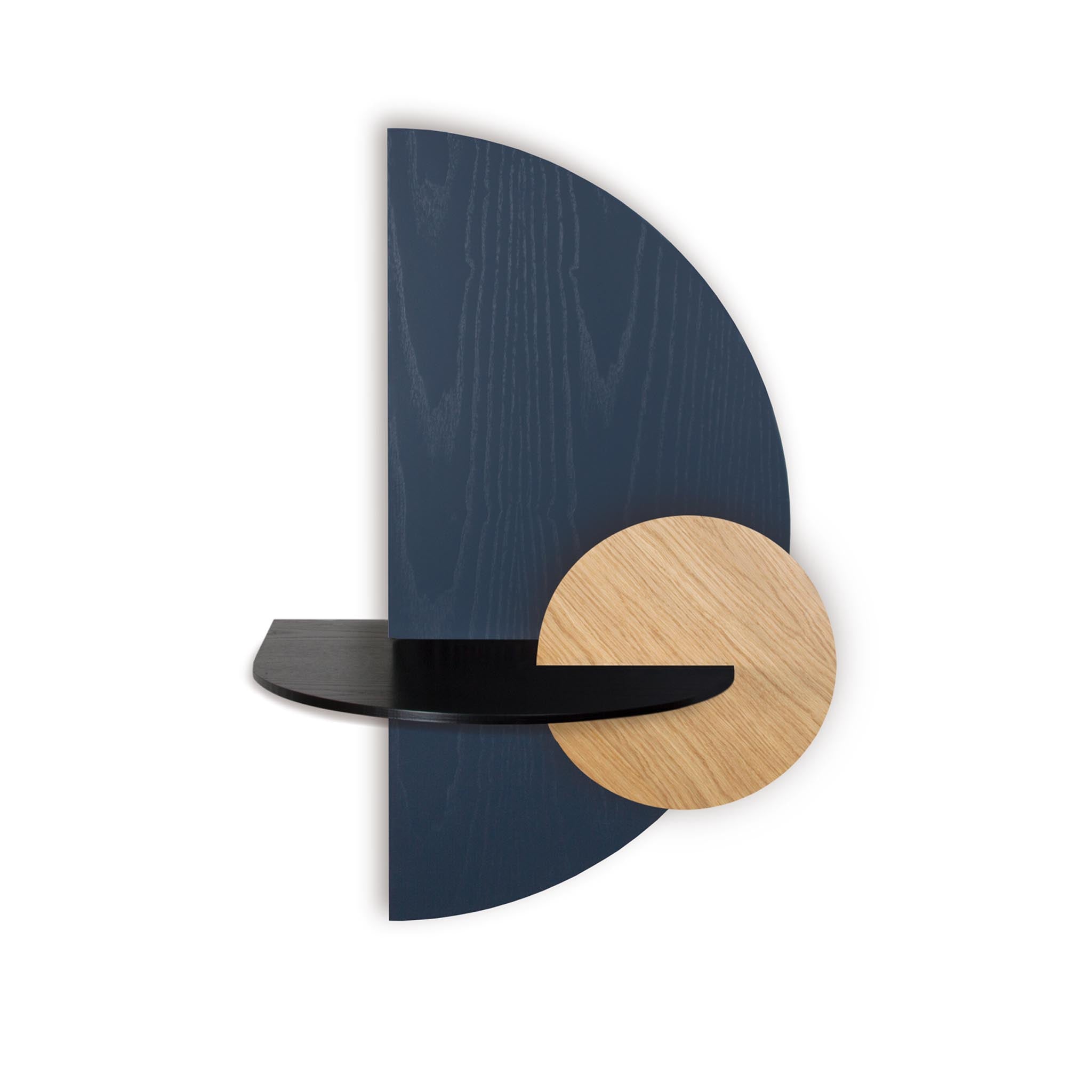 Alba Table de chevet flottante DUO · Demi-cercle bleu