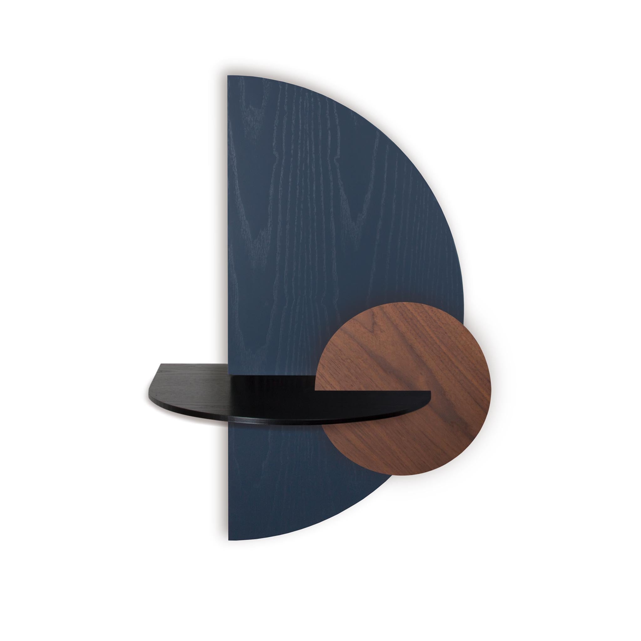 Alba Table de chevet flottante DUO · Demi-cercle bleu