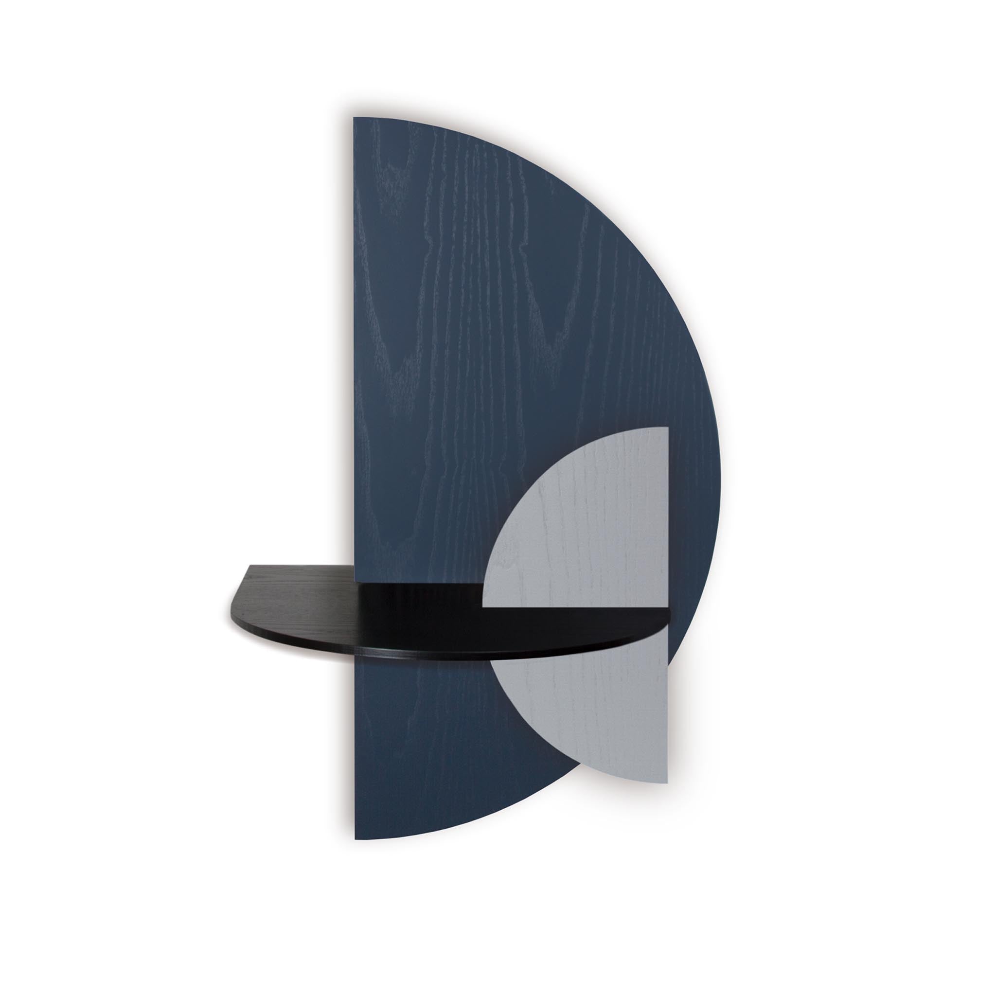 Alba Table de chevet flottante DUO · Demi-cercle bleu