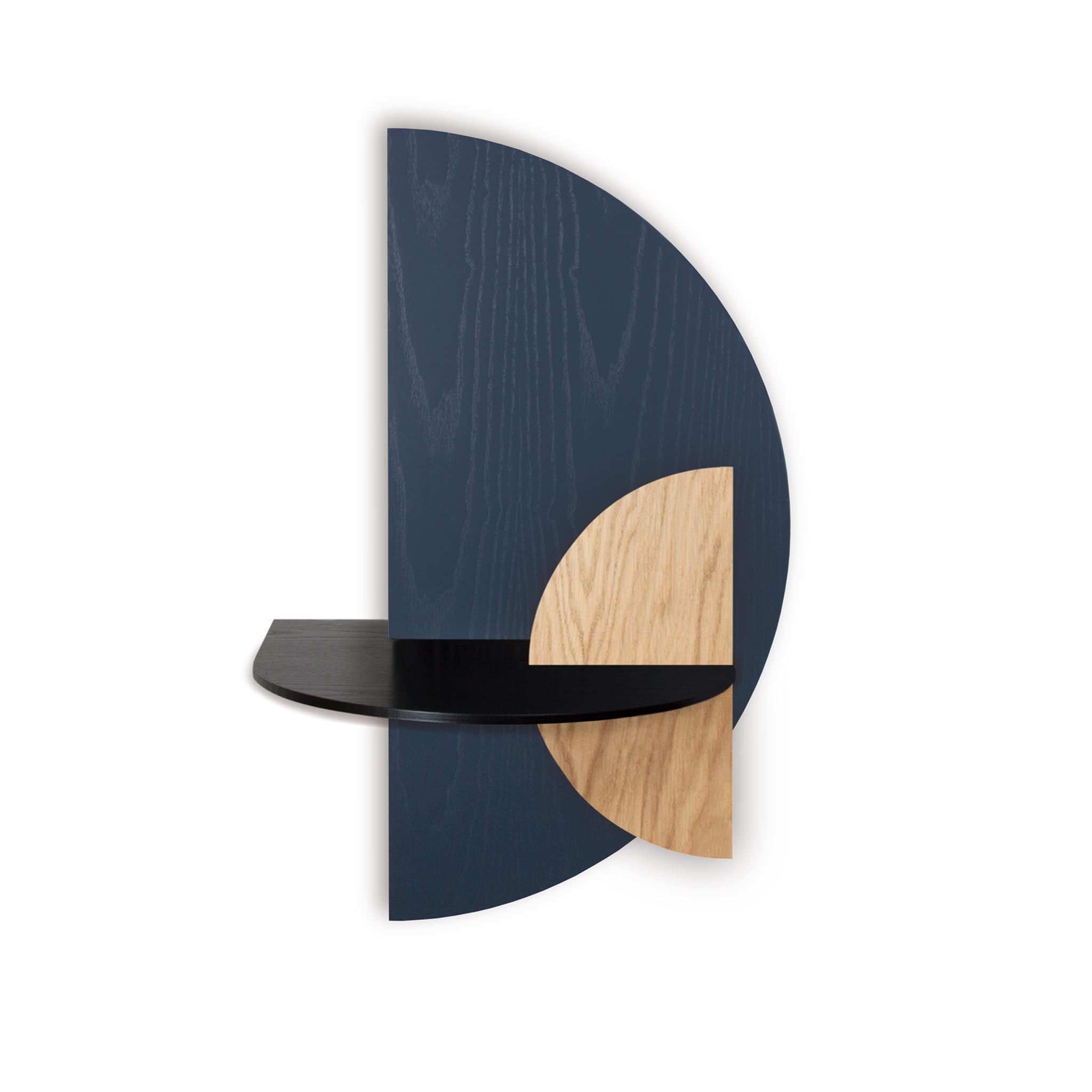 Alba Table de chevet flottante DUO · Demi-cercle bleu