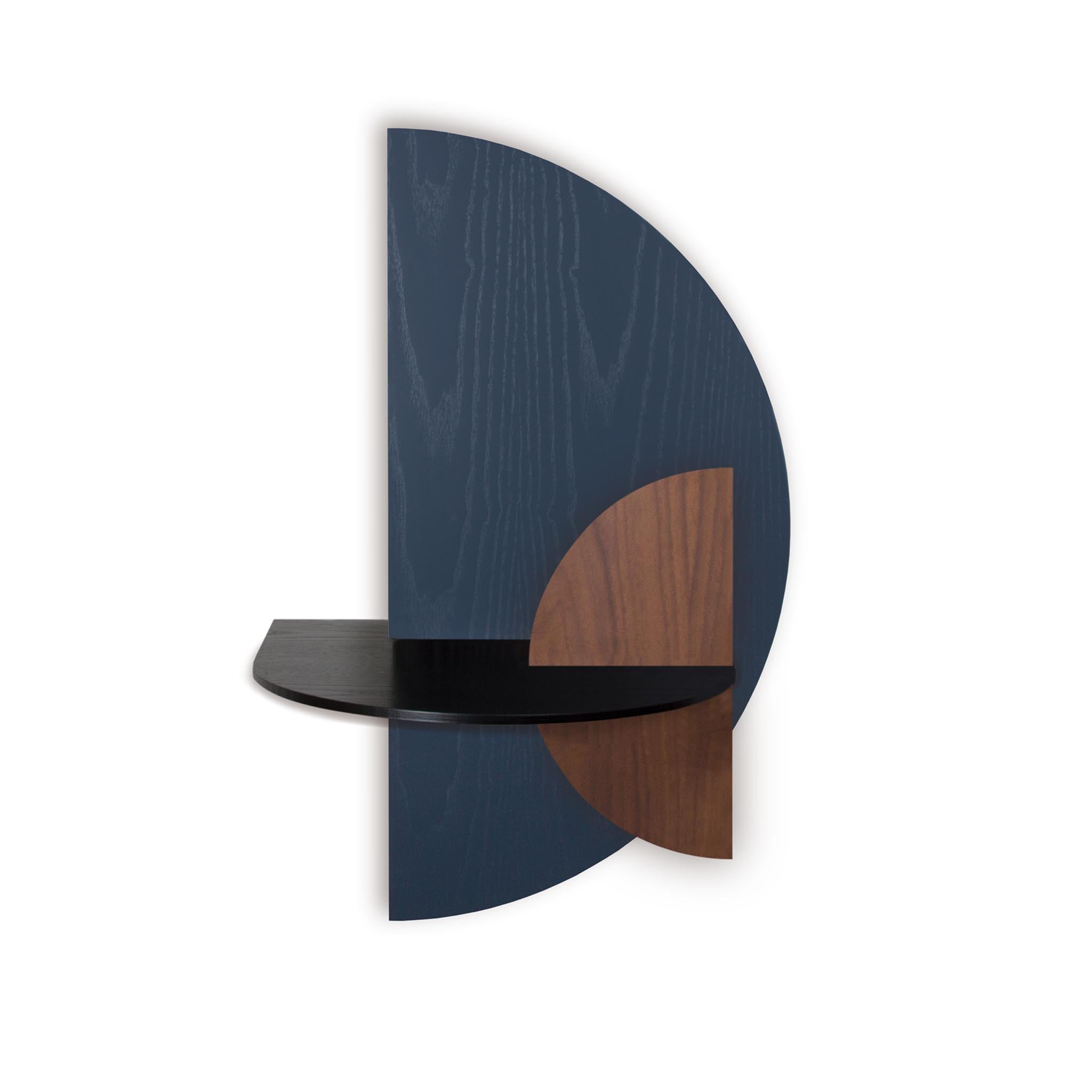 Alba Table de chevet flottante DUO · Demi-cercle bleu