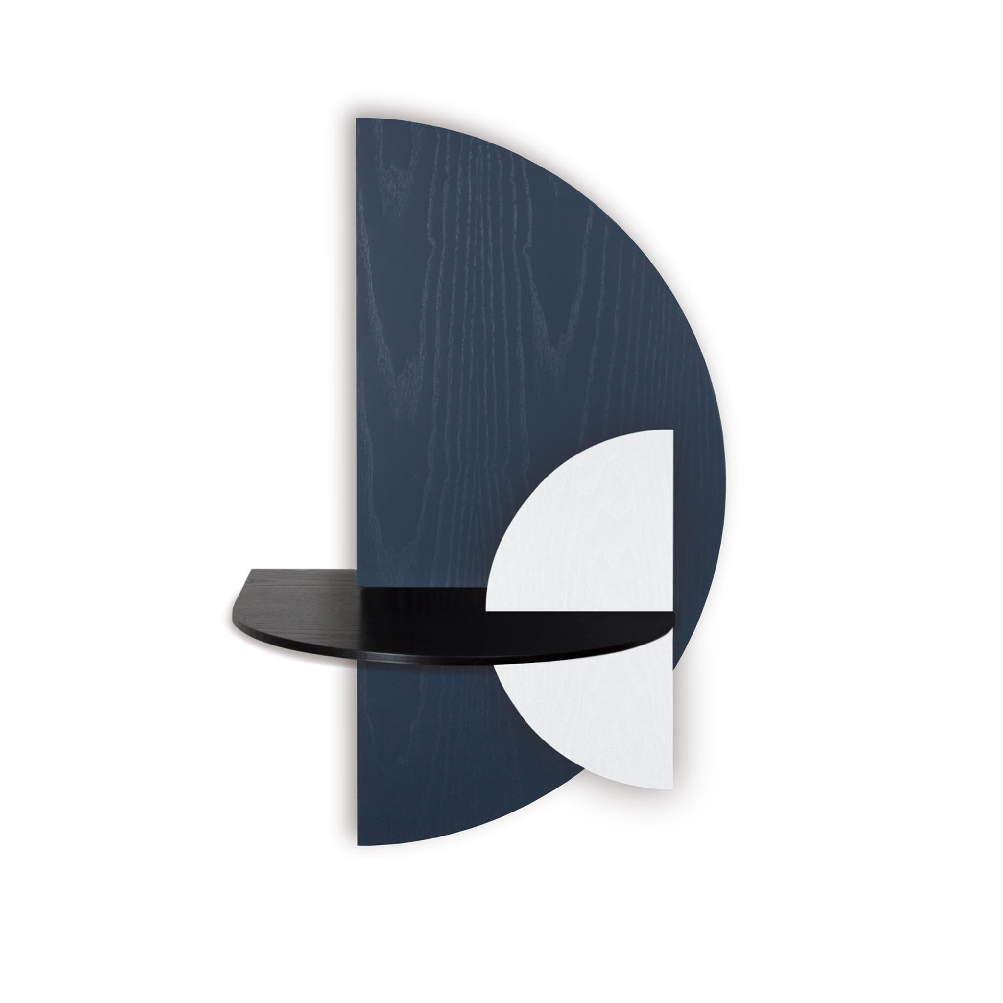 Alba Table de chevet flottante DUO · Demi-cercle bleu