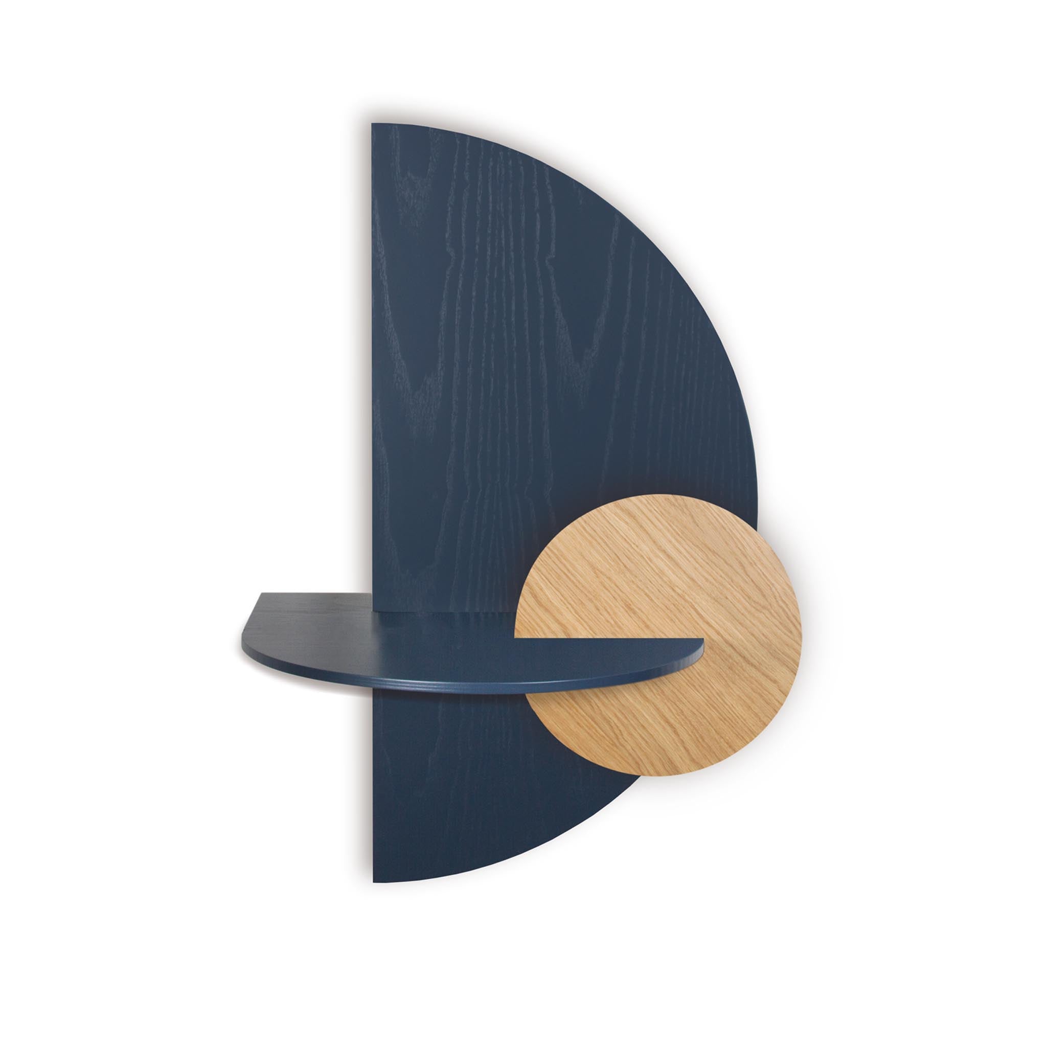 Alba Table de chevet flottante DUO · Demi-cercle bleu