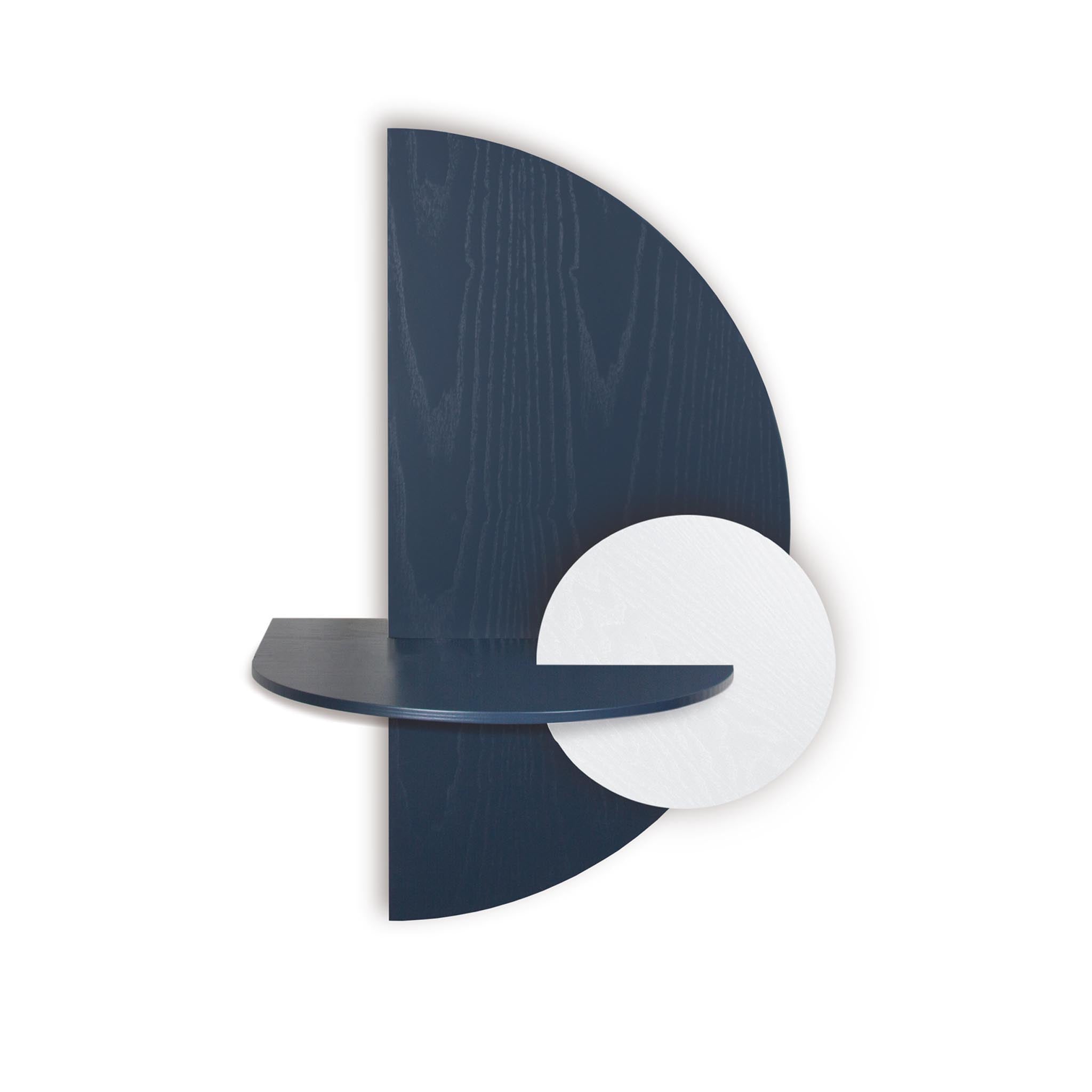 Alba Table de chevet flottante DUO · Demi-cercle bleu