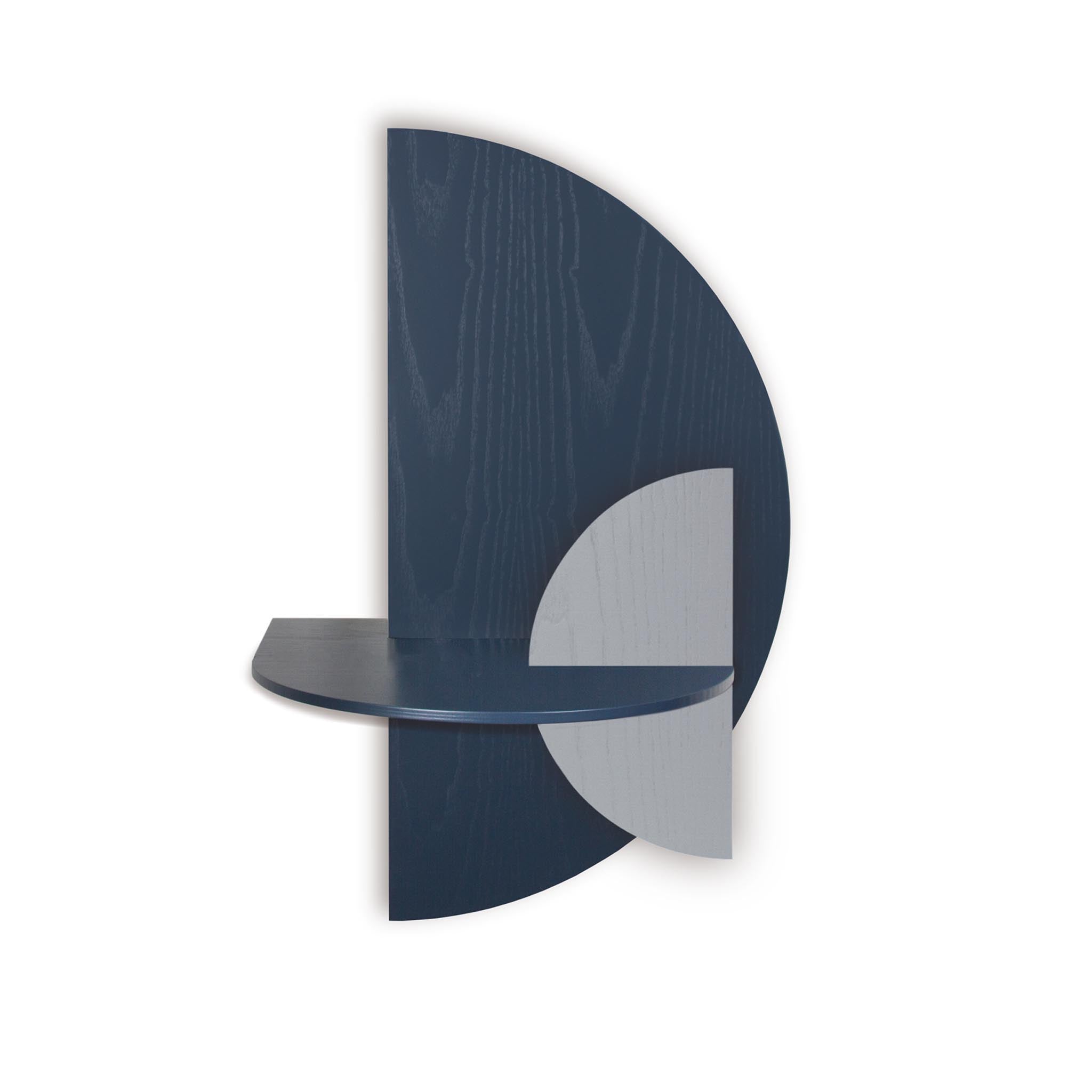 Alba Table de chevet flottante DUO · Demi-cercle bleu