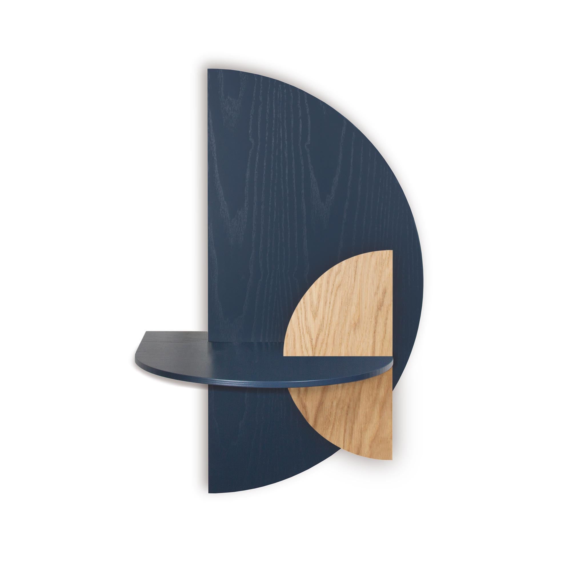 Alba Table de chevet flottante DUO · Demi-cercle bleu