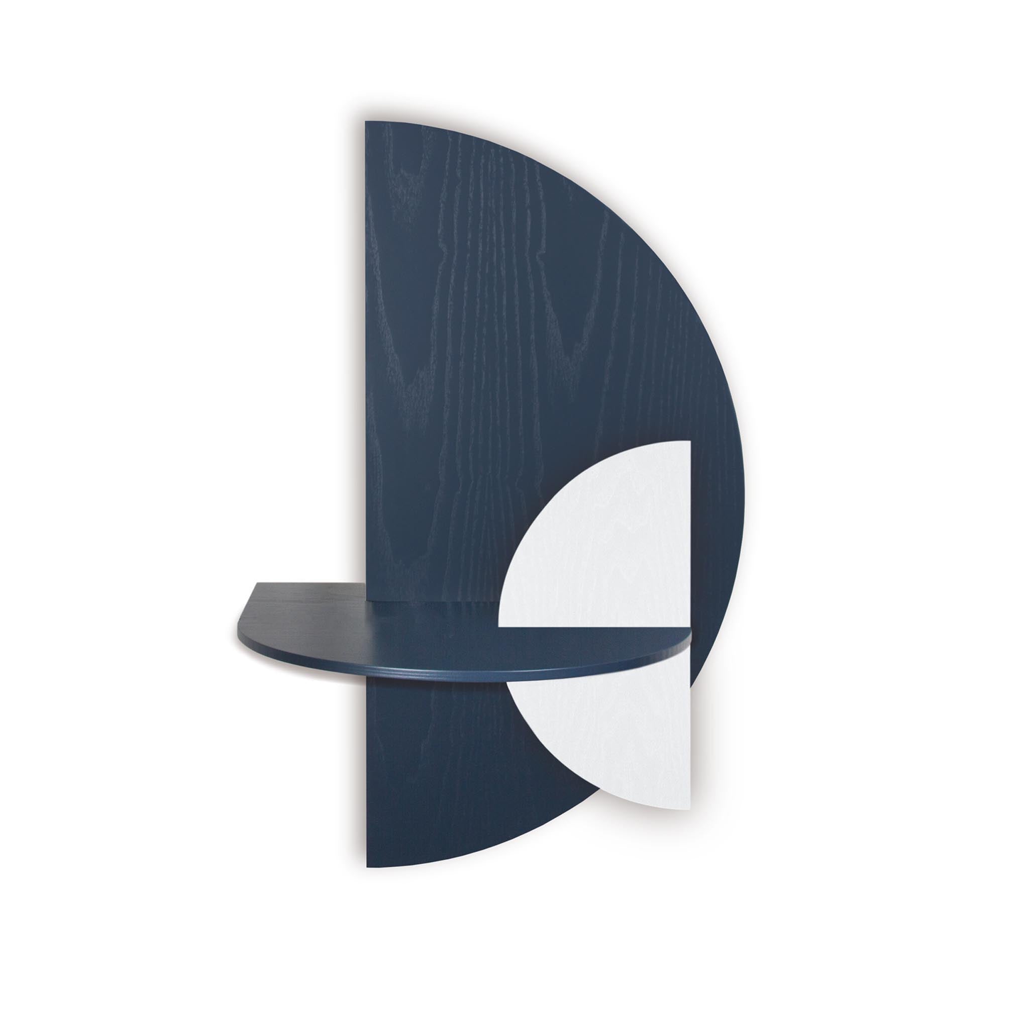 Alba Table de chevet flottante DUO · Demi-cercle bleu