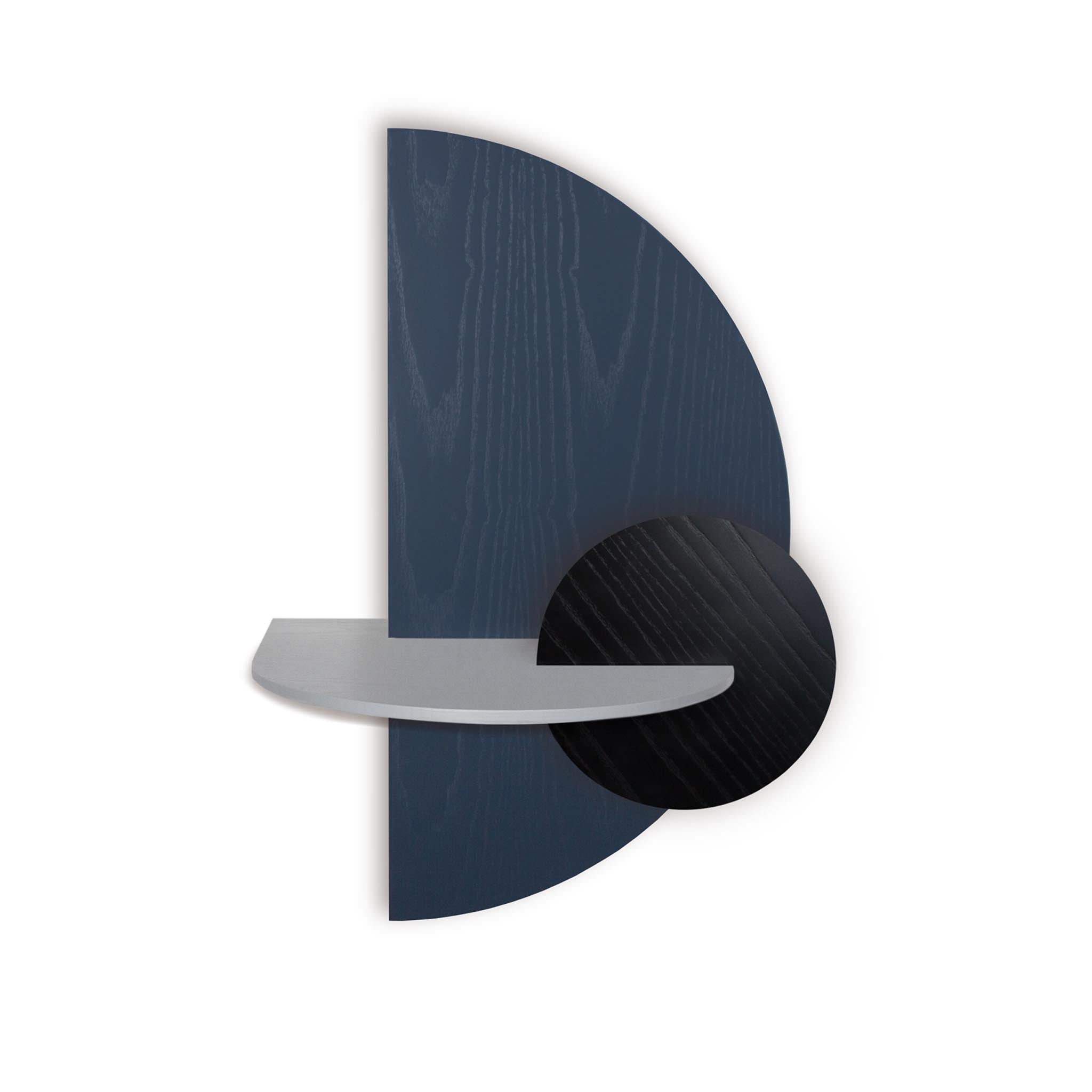 Alba Table de chevet flottante DUO · Demi-cercle bleu