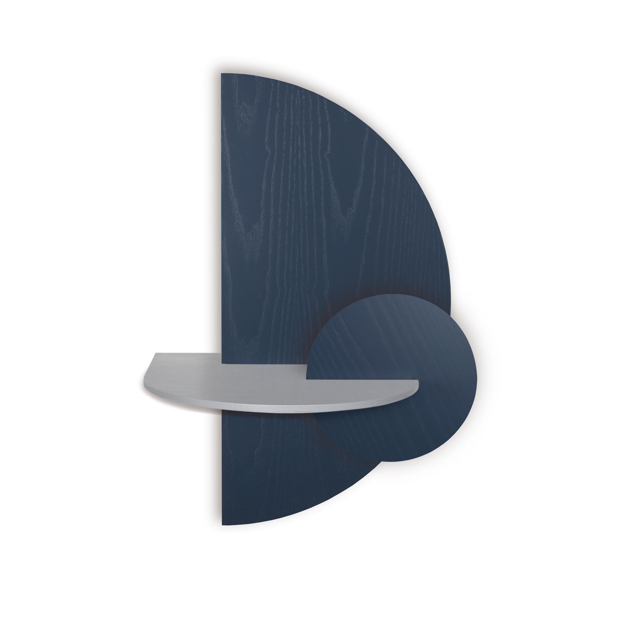 Alba Table de chevet flottante DUO · Demi-cercle bleu