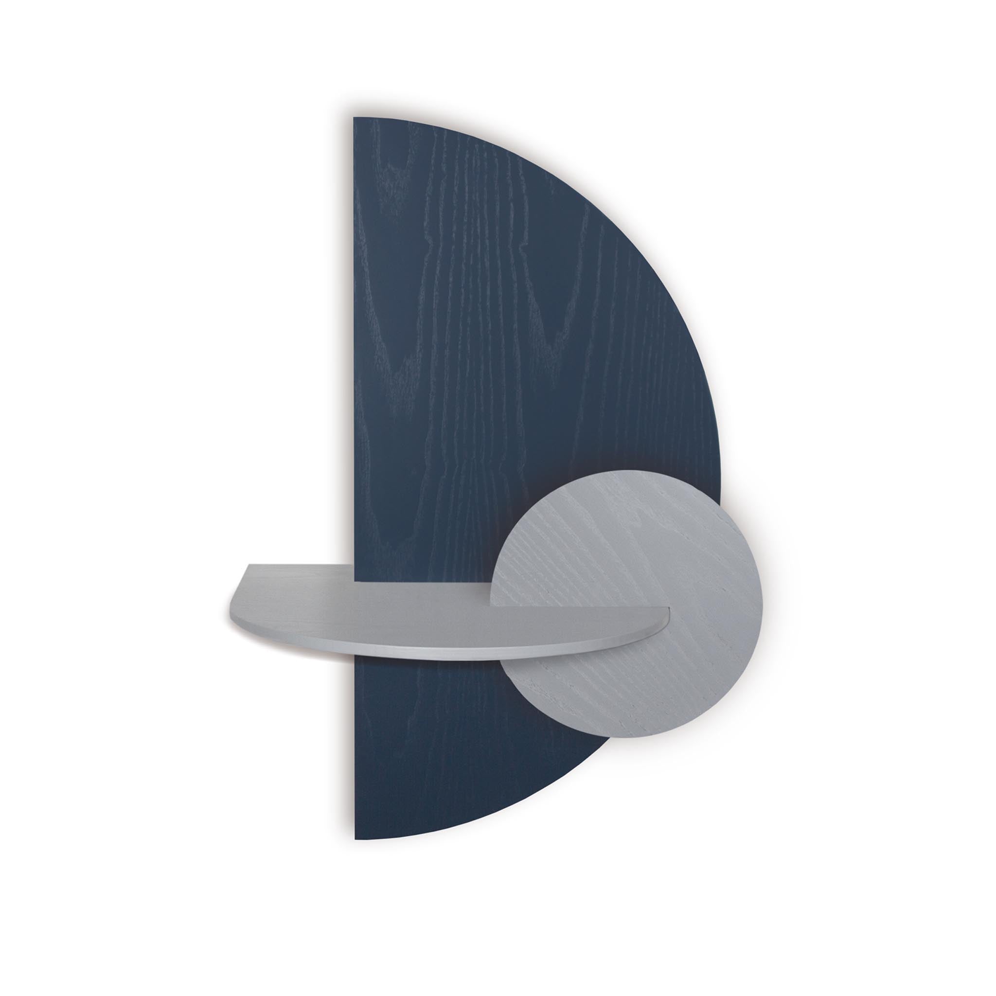 Alba Table de chevet flottante DUO · Demi-cercle bleu