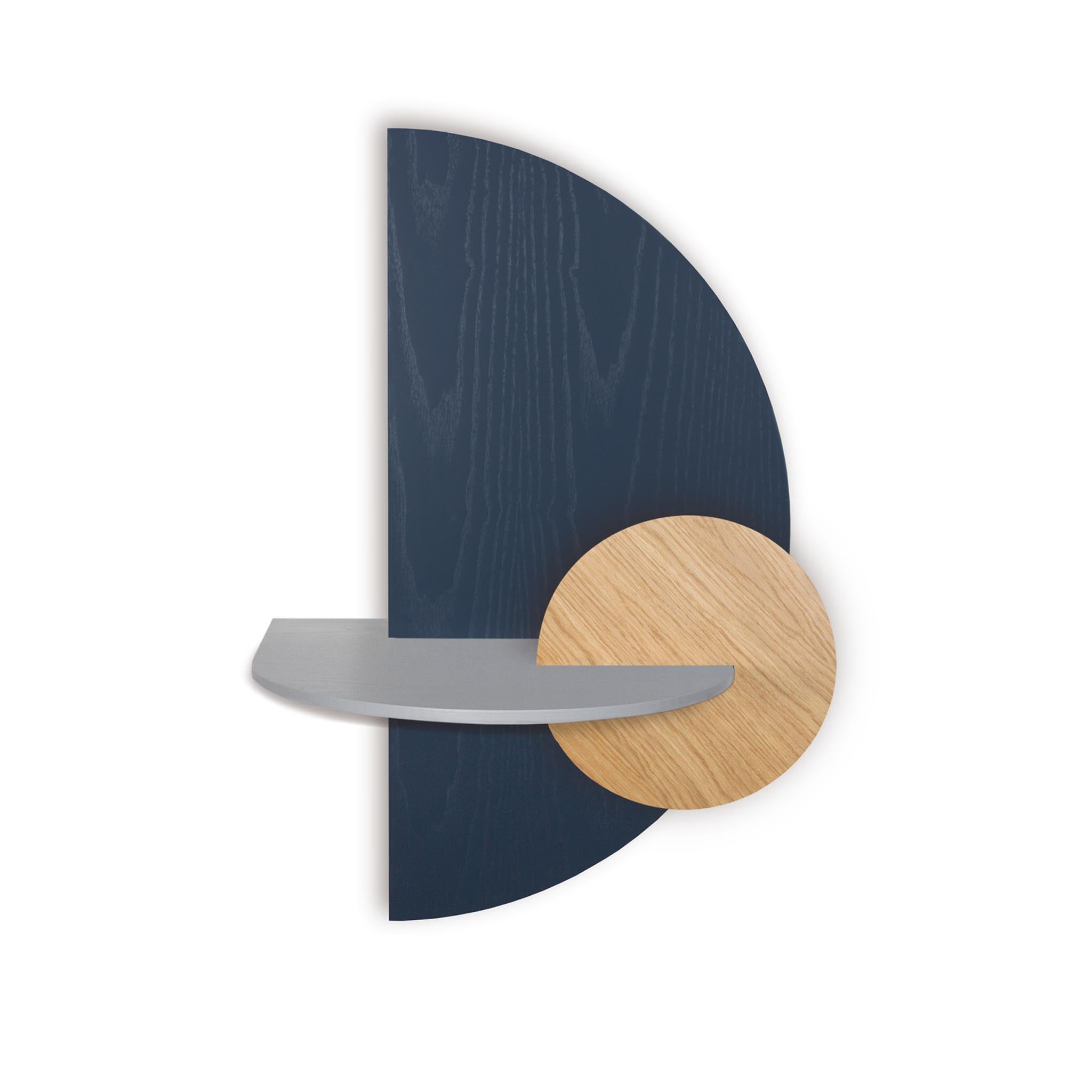 Alba Table de chevet flottante DUO · Demi-cercle bleu