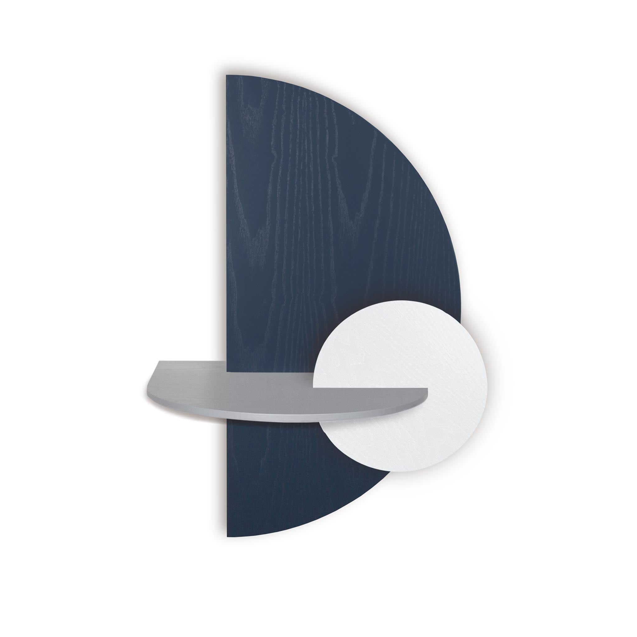 Alba Table de chevet flottante DUO · Demi-cercle bleu