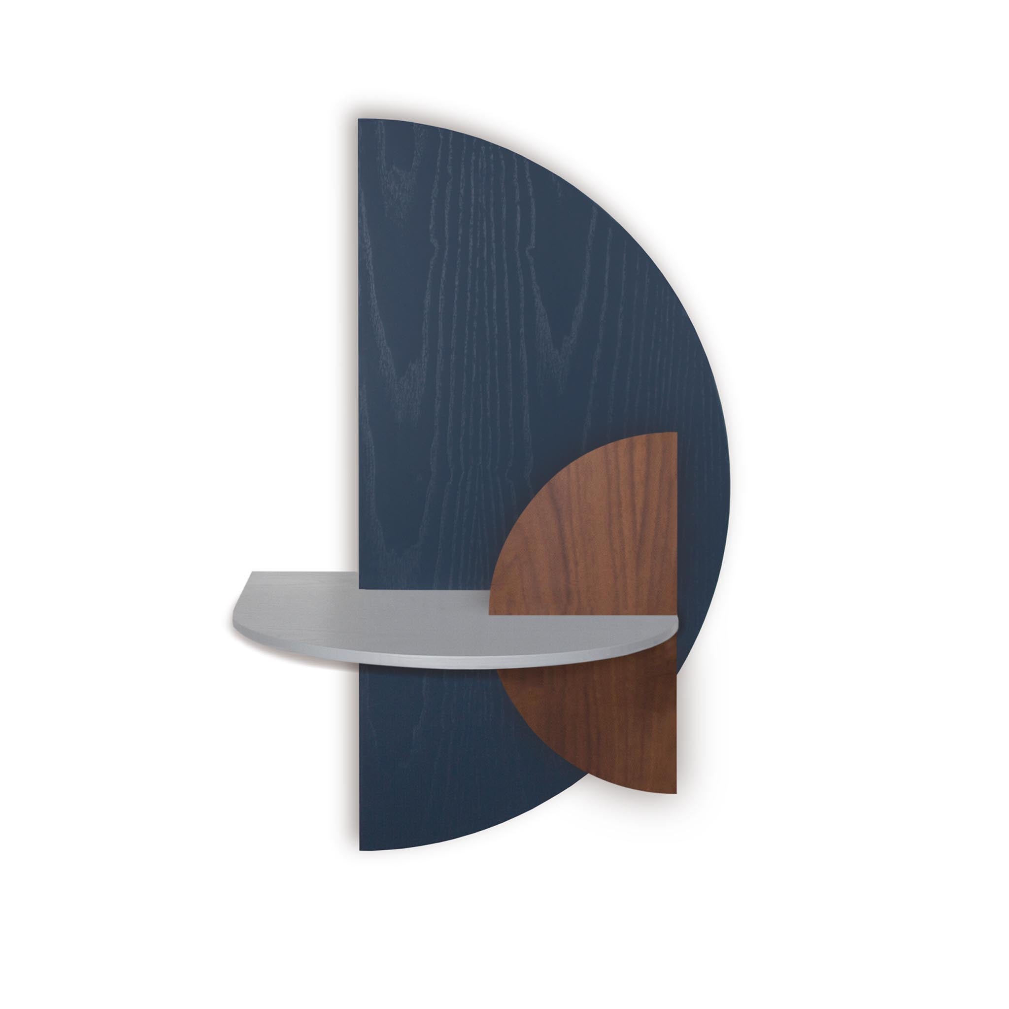 Alba Table de chevet flottante DUO · Demi-cercle bleu