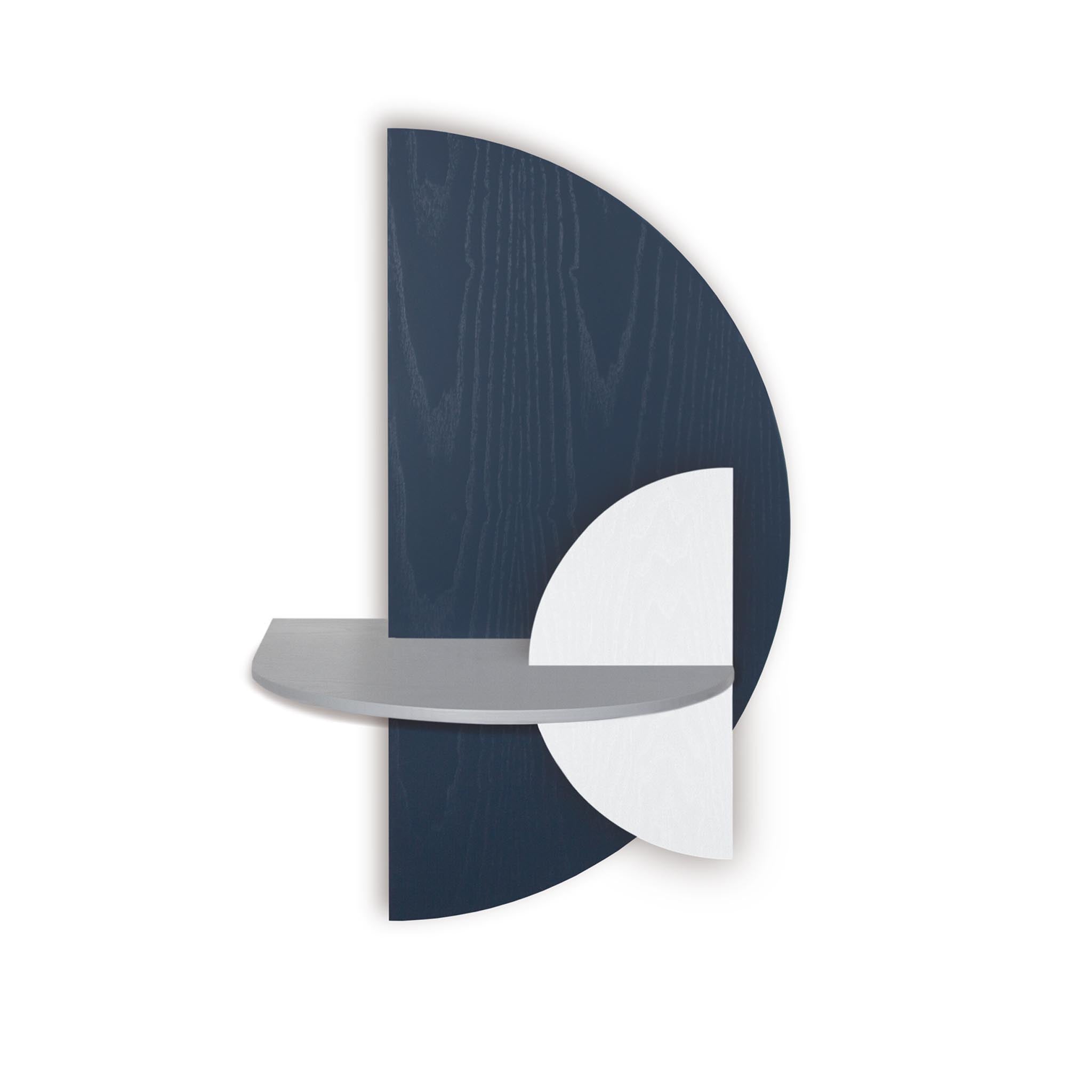 Alba Table de chevet flottante DUO · Demi-cercle bleu