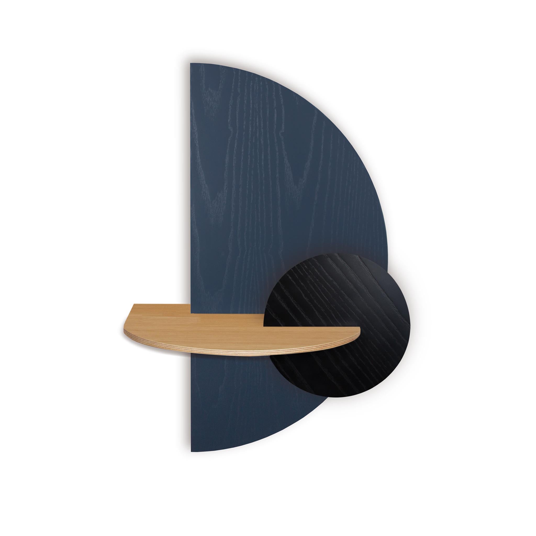 Alba Table de chevet flottante DUO · Demi-cercle bleu