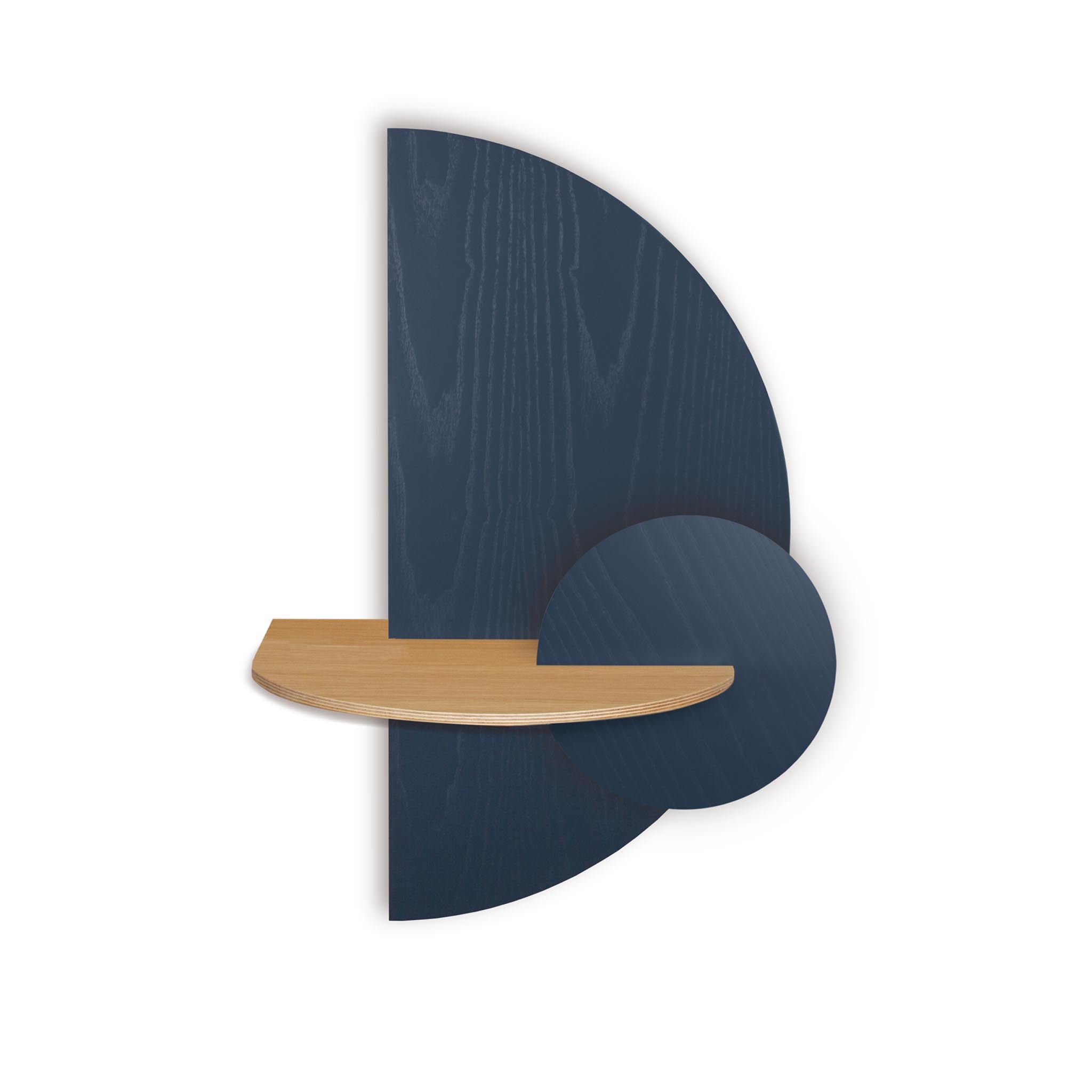 Alba Table de chevet flottante DUO · Demi-cercle bleu