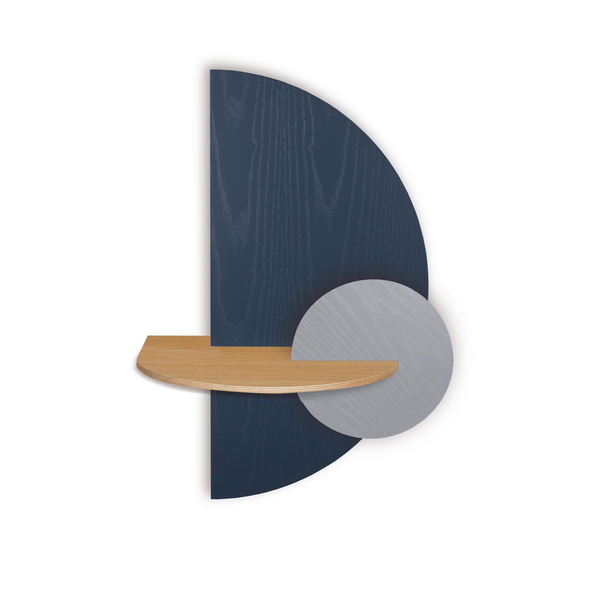 Alba Table de chevet flottante DUO · Demi-cercle bleu