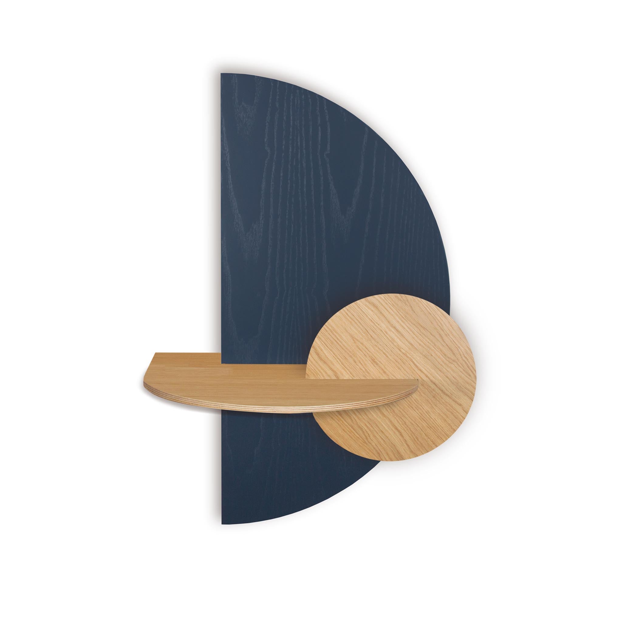 Alba Table de chevet flottante DUO · Demi-cercle bleu