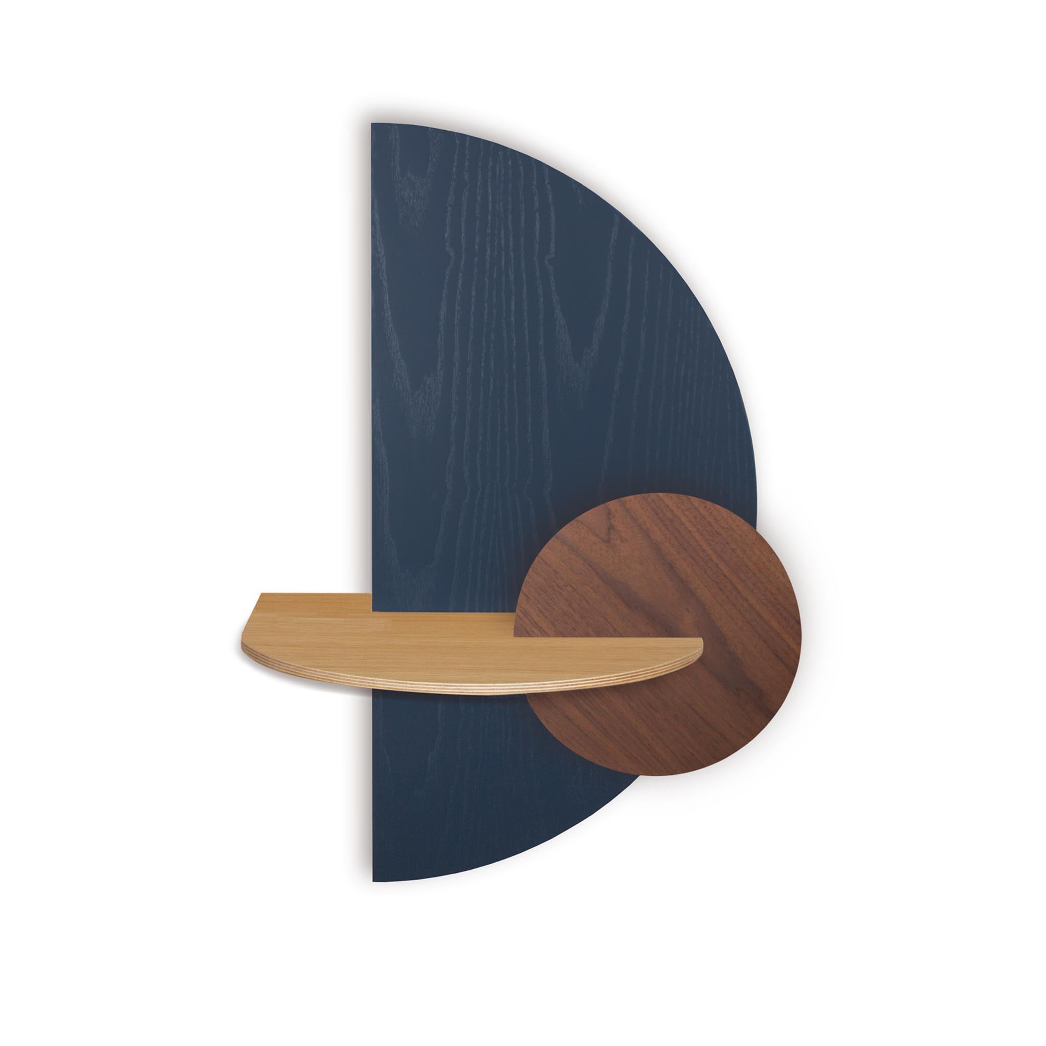 Alba Table de chevet flottante DUO · Demi-cercle bleu