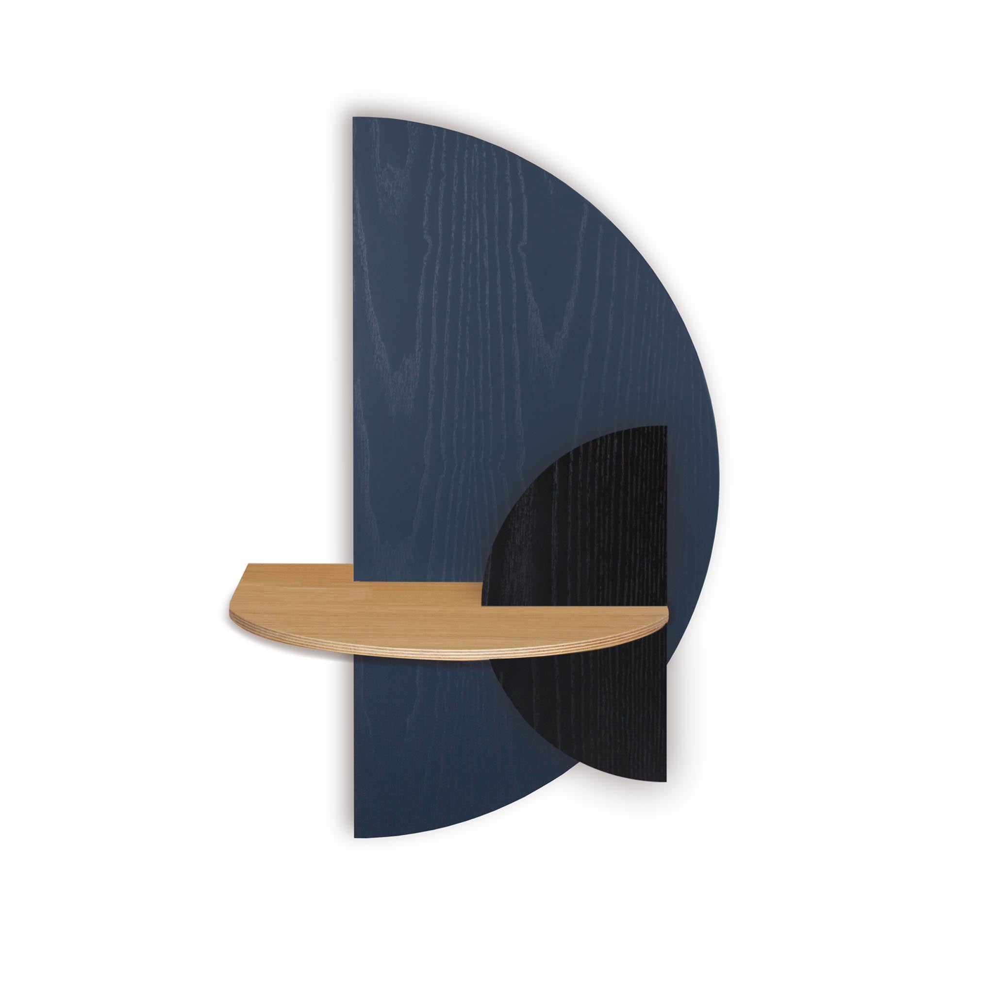 Alba Table de chevet flottante DUO · Demi-cercle bleu