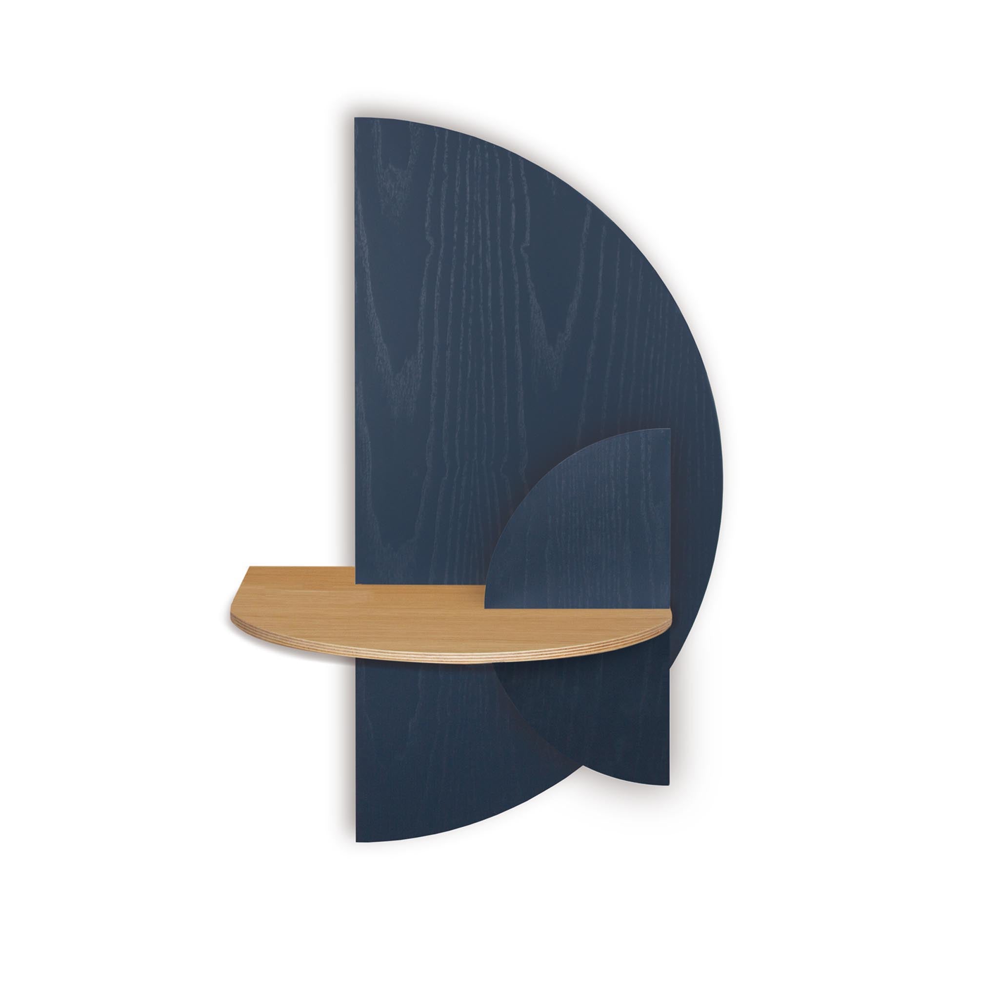 Alba Table de chevet flottante DUO · Demi-cercle bleu