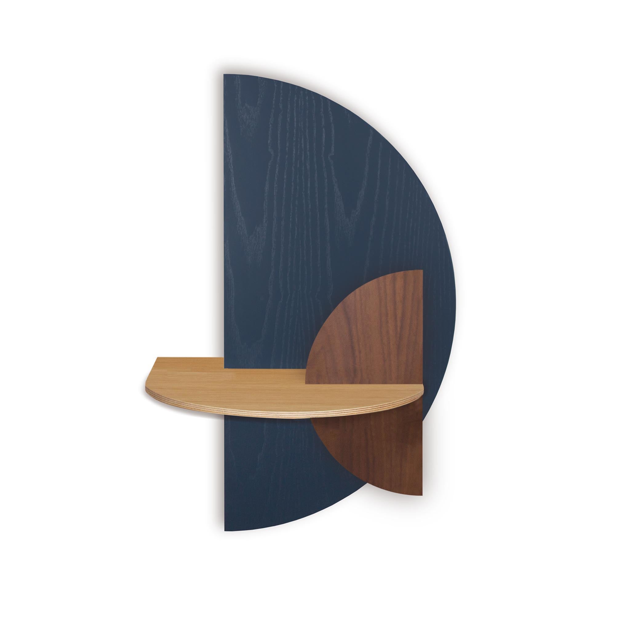 Alba Table de chevet flottante DUO · Demi-cercle bleu