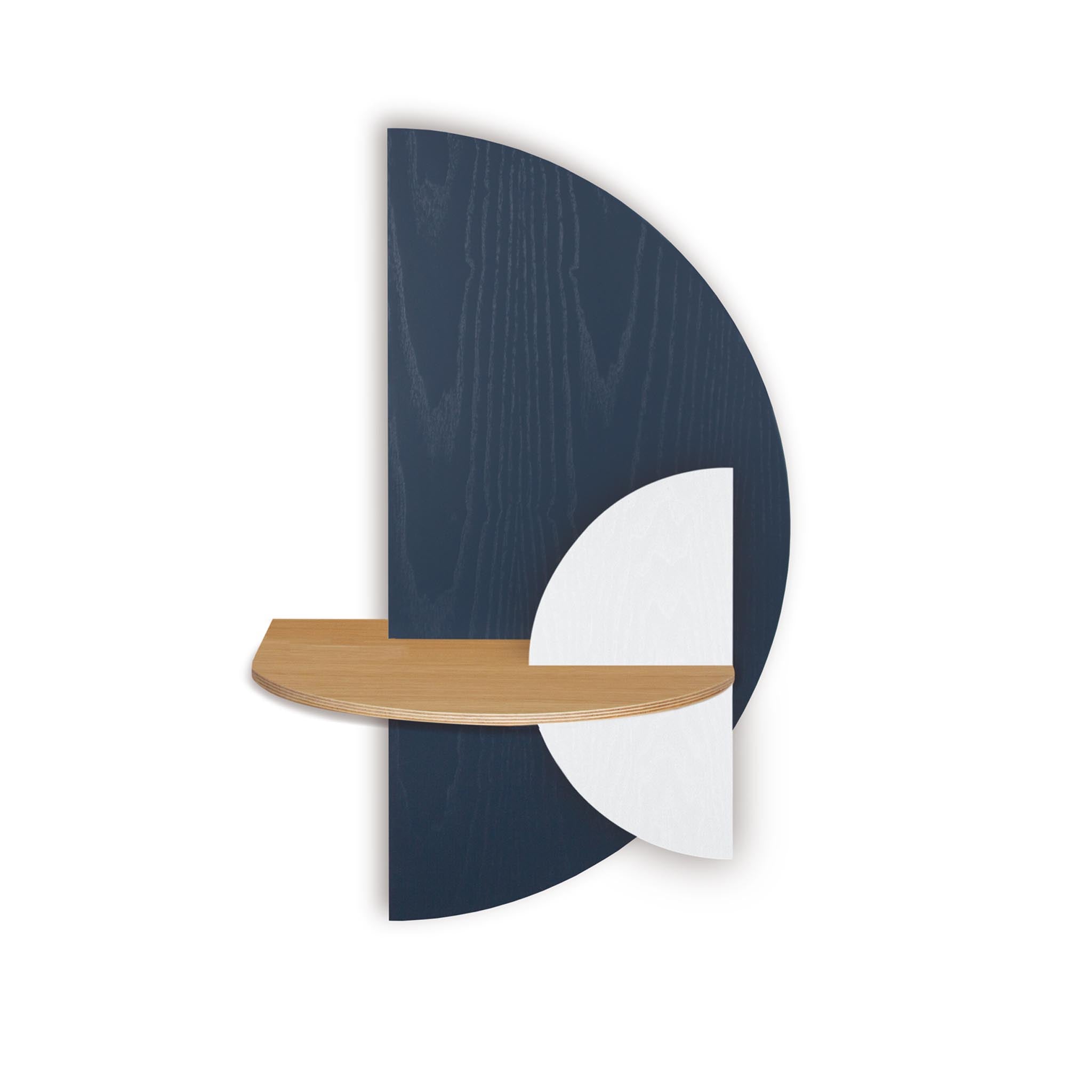 Alba Table de chevet flottante DUO · Demi-cercle bleu