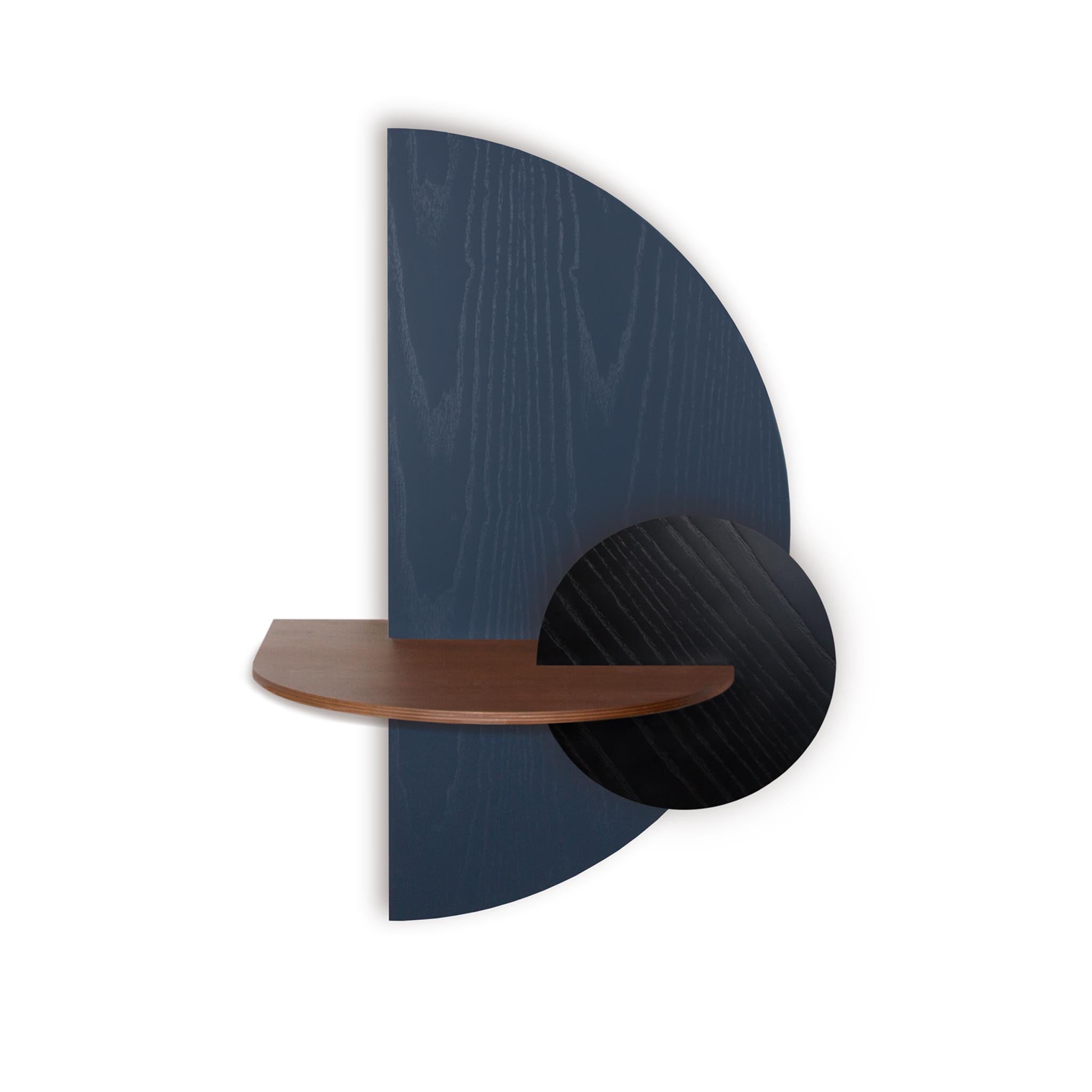 Alba Table de chevet flottante DUO · Demi-cercle bleu