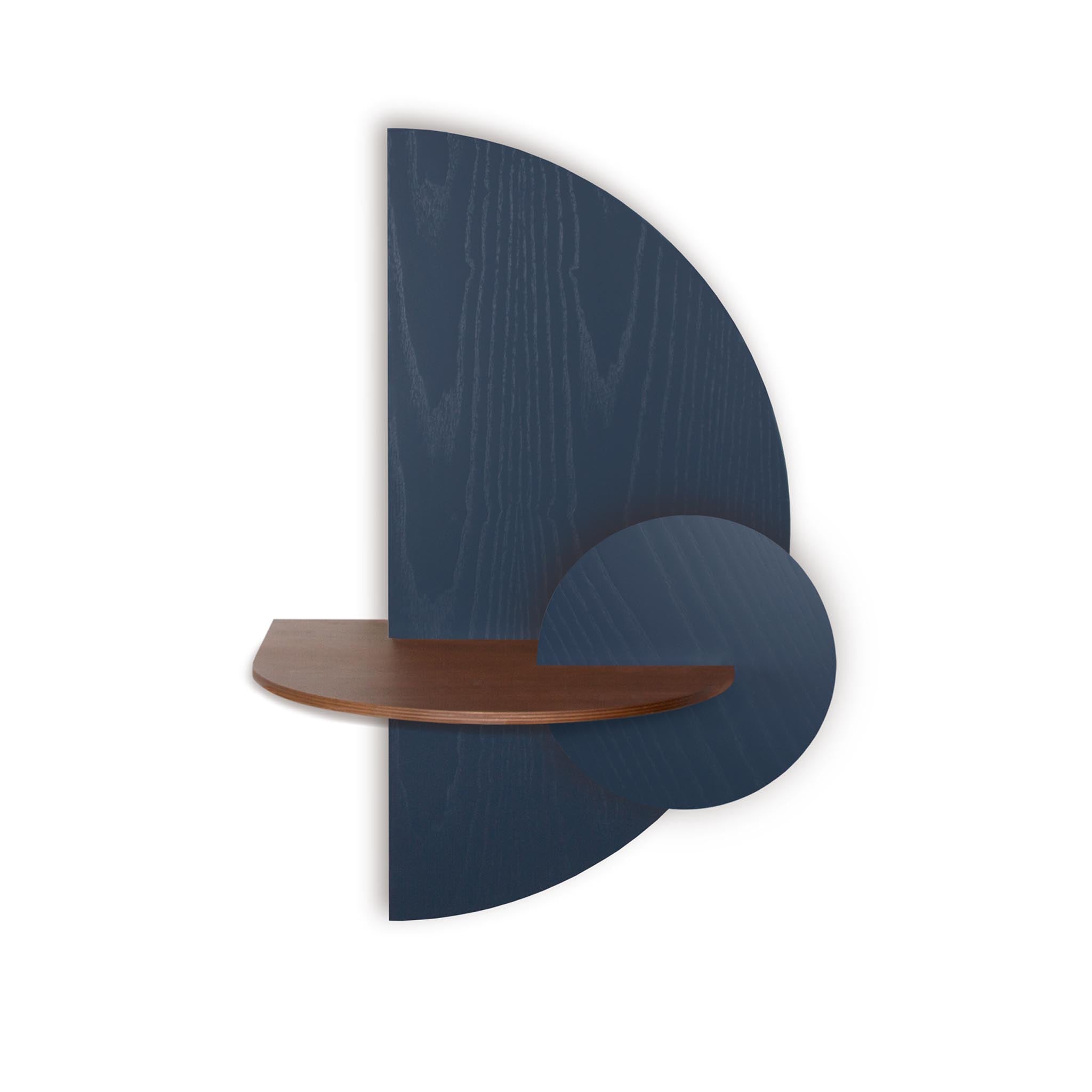 Alba Table de chevet flottante DUO · Demi-cercle bleu