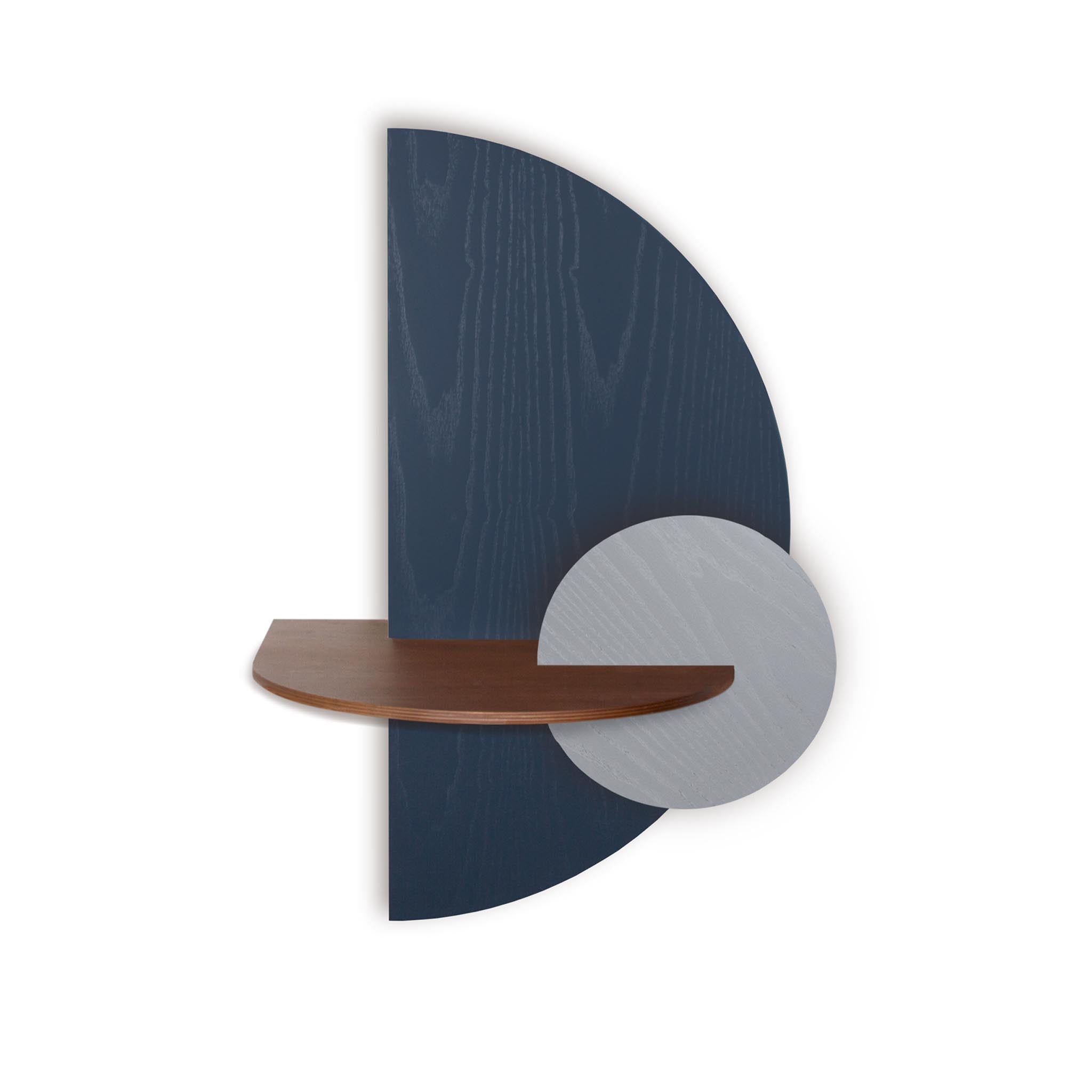 Alba Table de chevet flottante DUO · Demi-cercle bleu