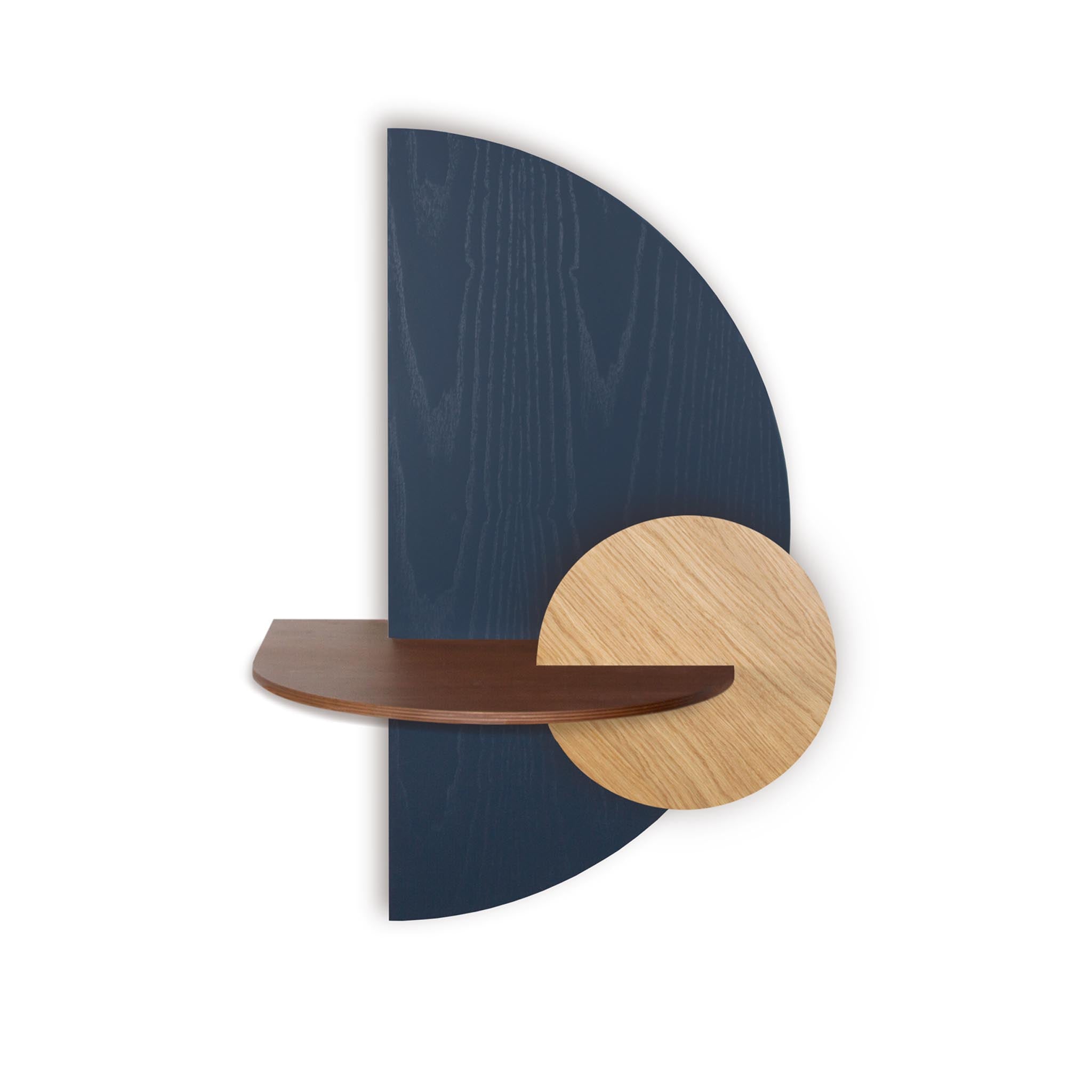 Alba Table de chevet flottante DUO · Demi-cercle bleu