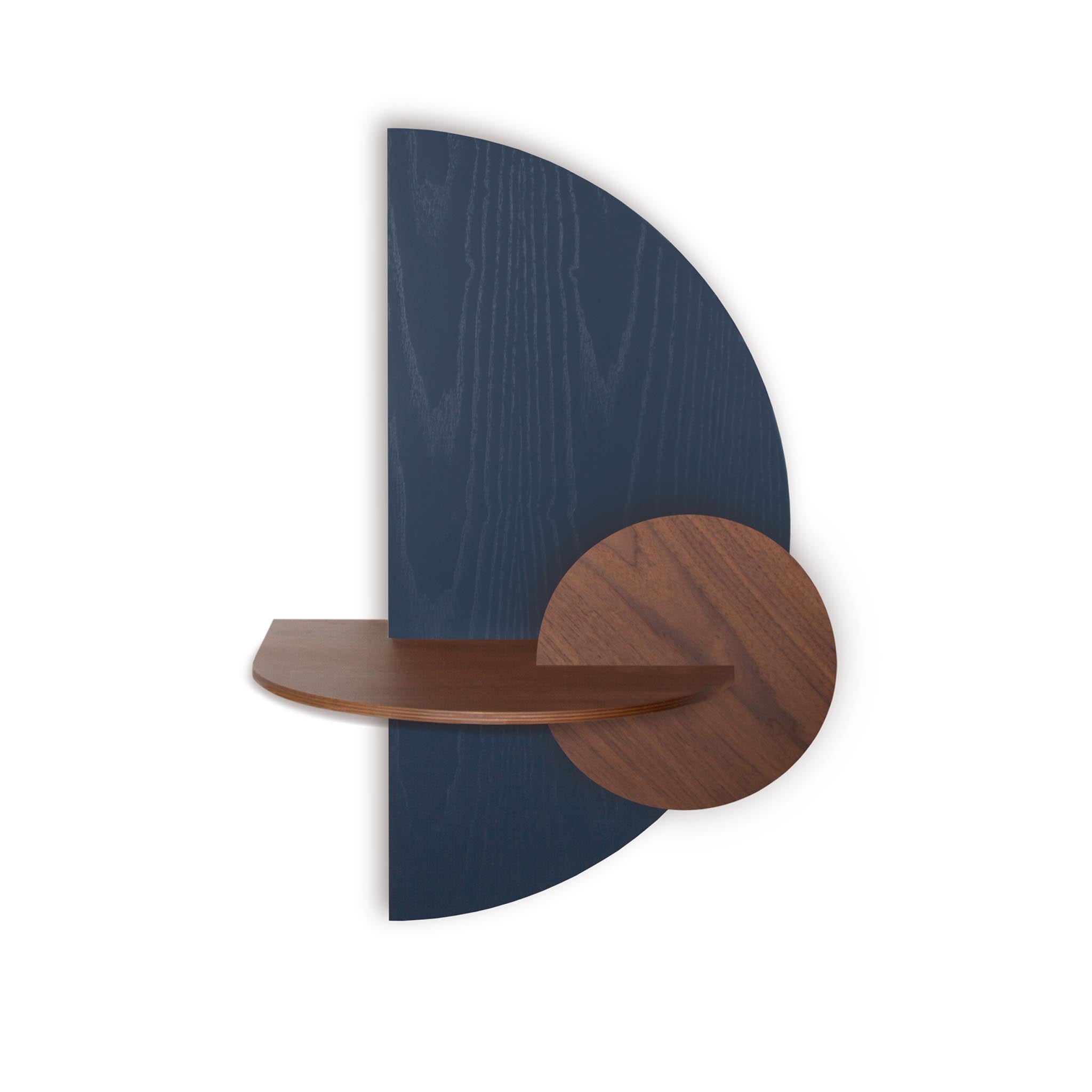 Alba Table de chevet flottante DUO · Demi-cercle bleu