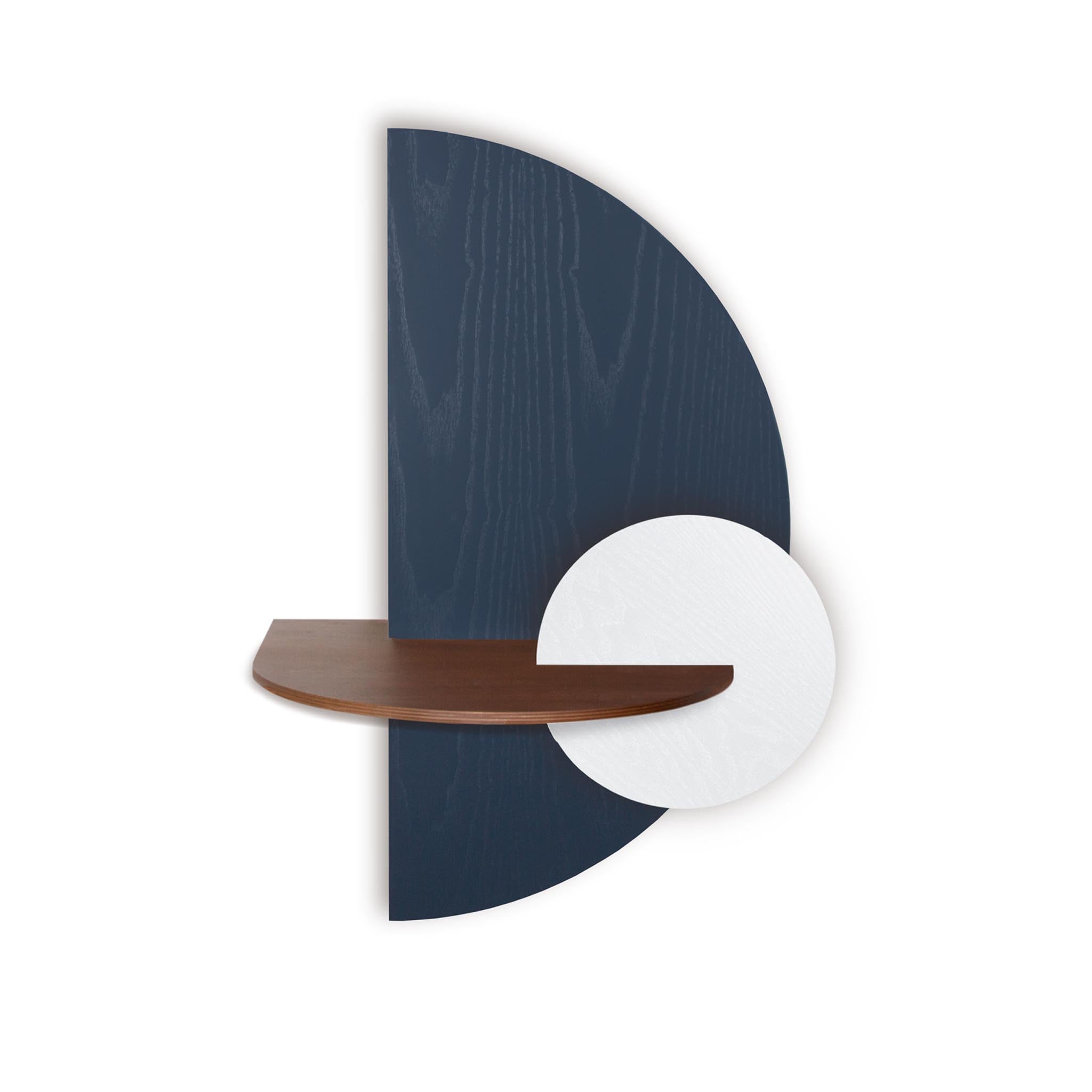 Alba Table de chevet flottante DUO · Demi-cercle bleu