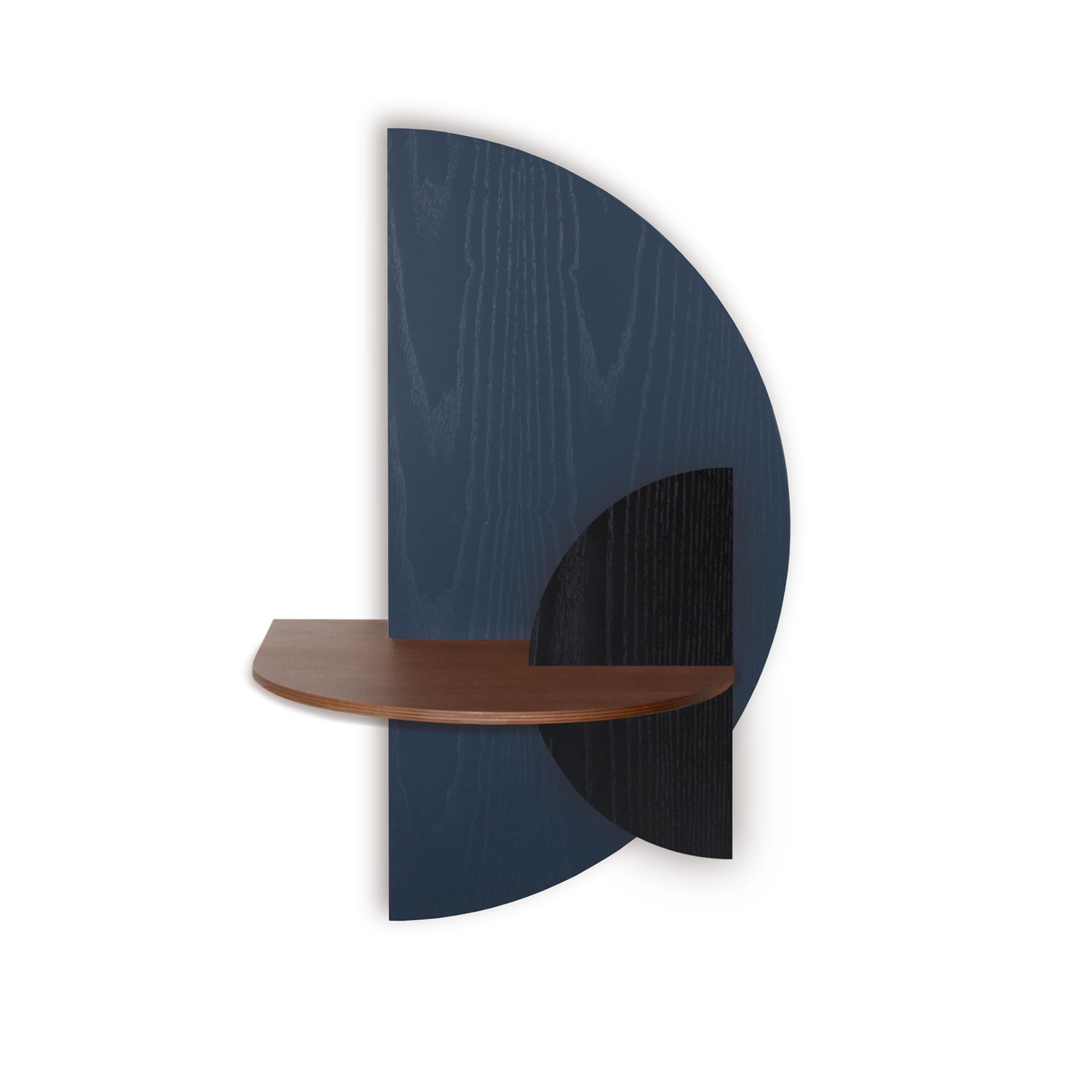 Alba Table de chevet flottante DUO · Demi-cercle bleu