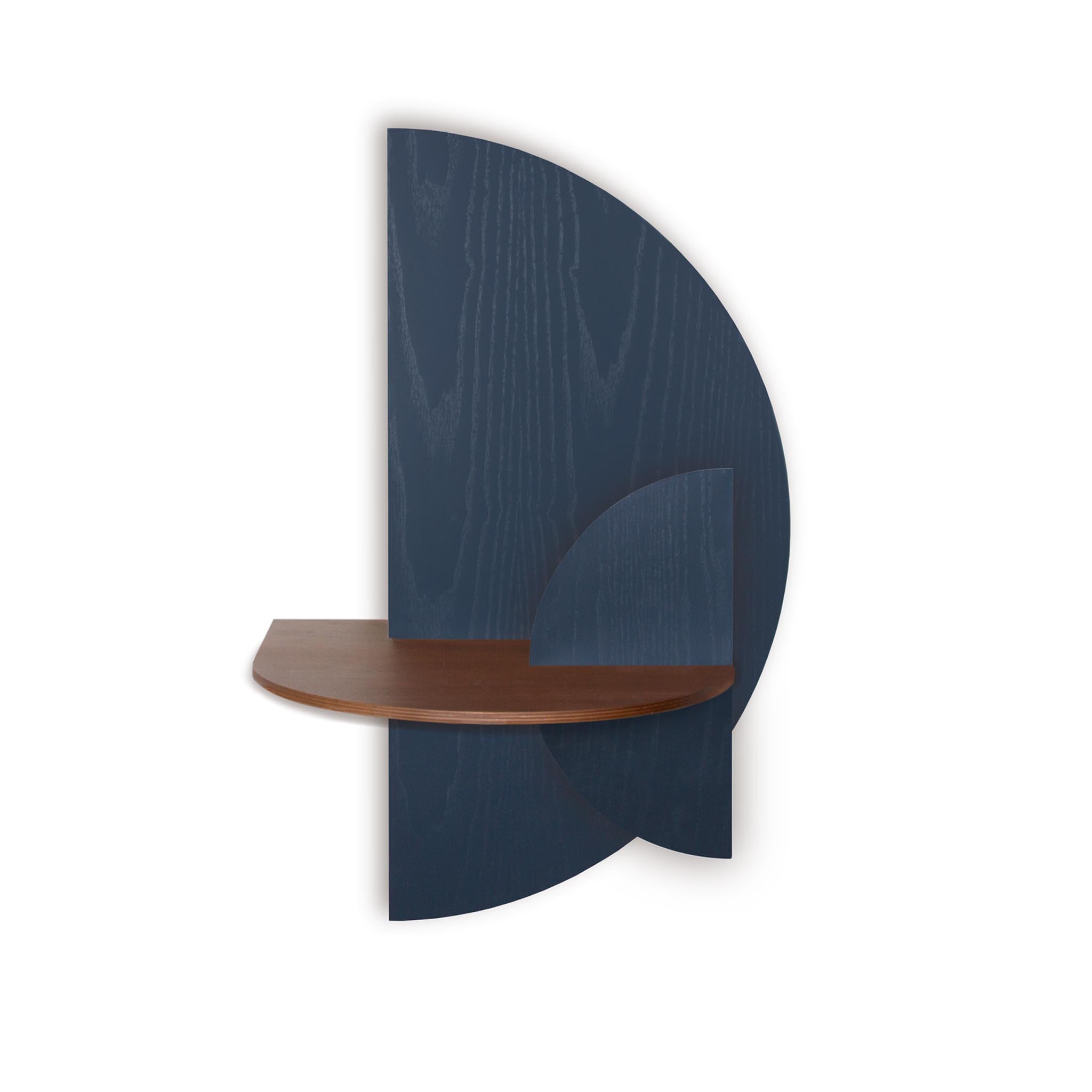 Alba Table de chevet flottante DUO · Demi-cercle bleu