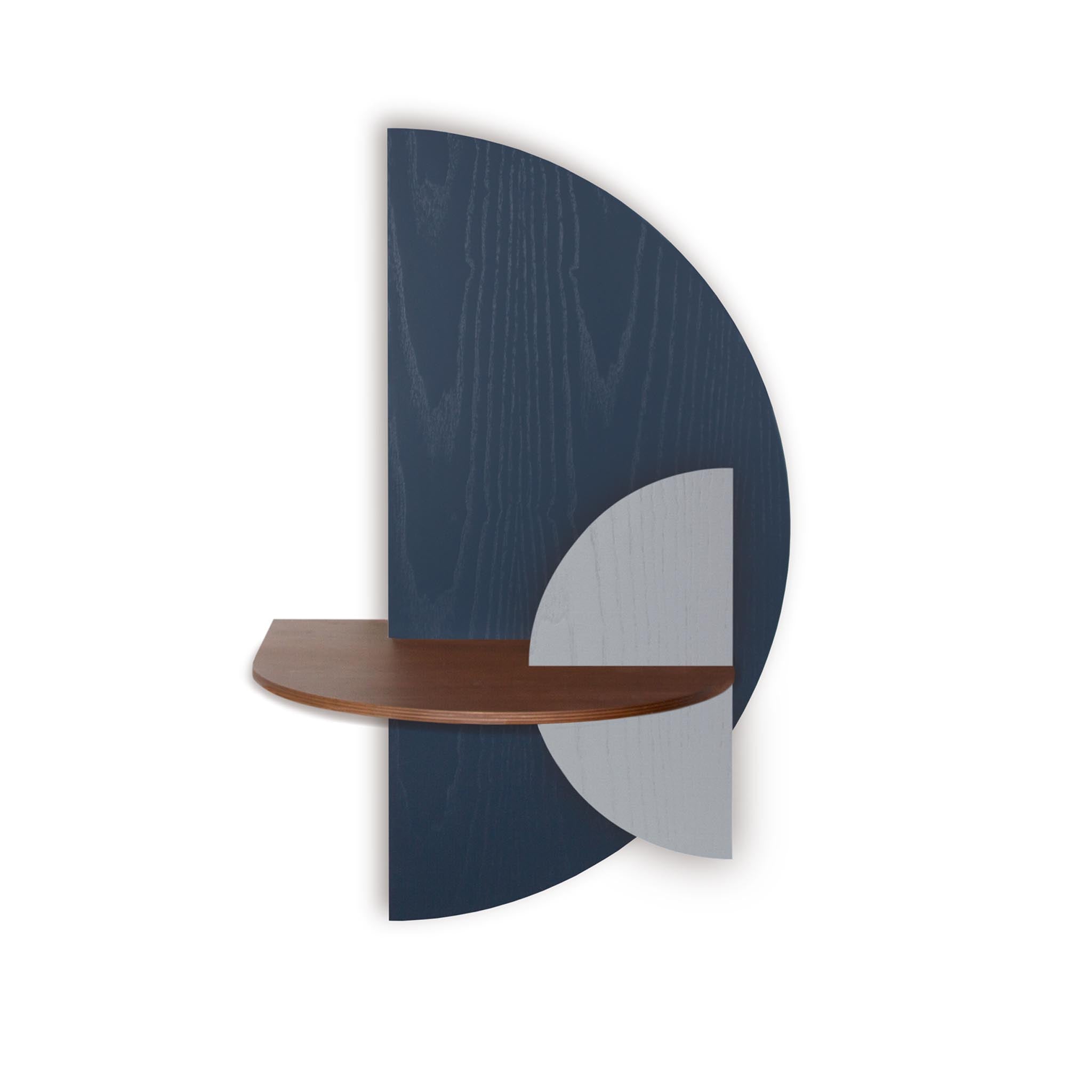 Alba Table de chevet flottante DUO · Demi-cercle bleu