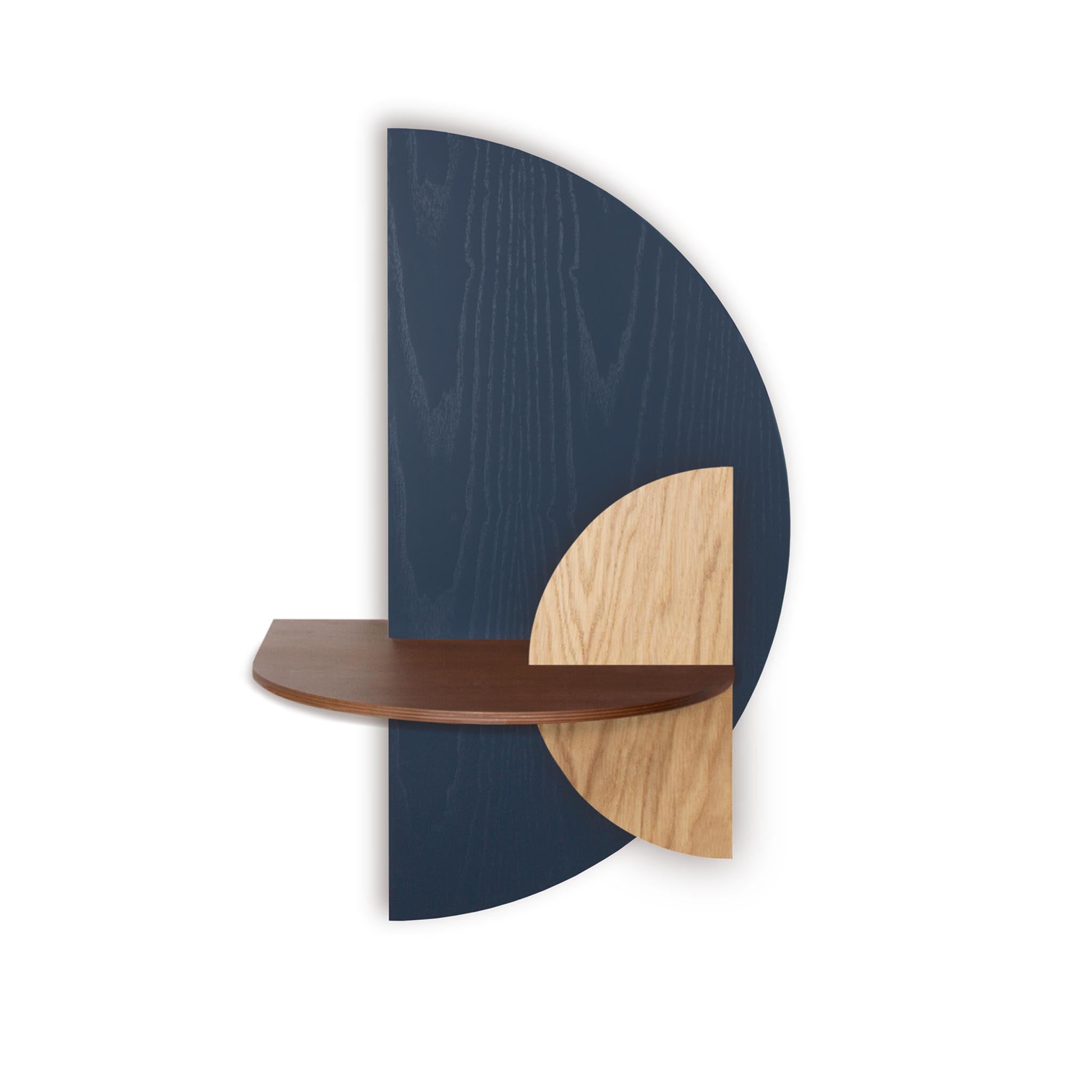 Alba Table de chevet flottante DUO · Demi-cercle bleu