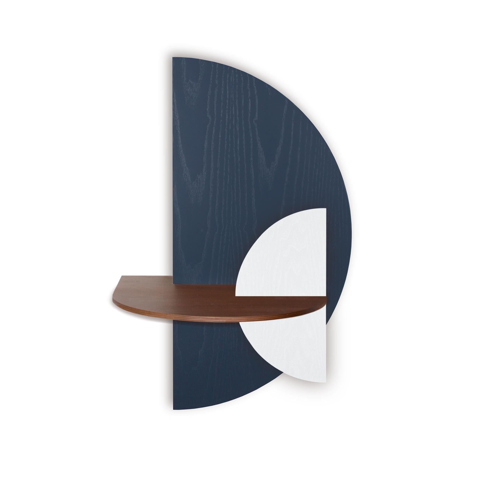 Alba Table de chevet flottante DUO · Demi-cercle bleu