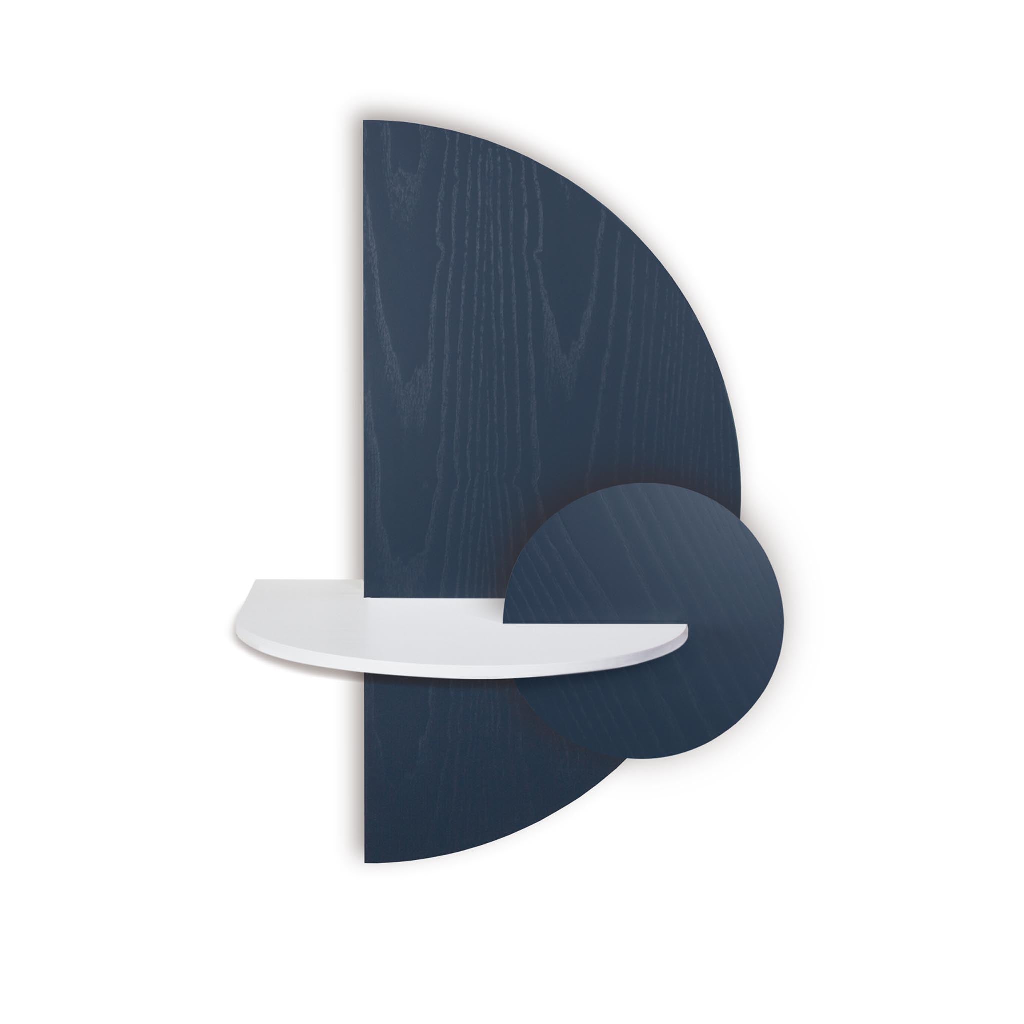 Alba Table de chevet flottante DUO · Demi-cercle bleu