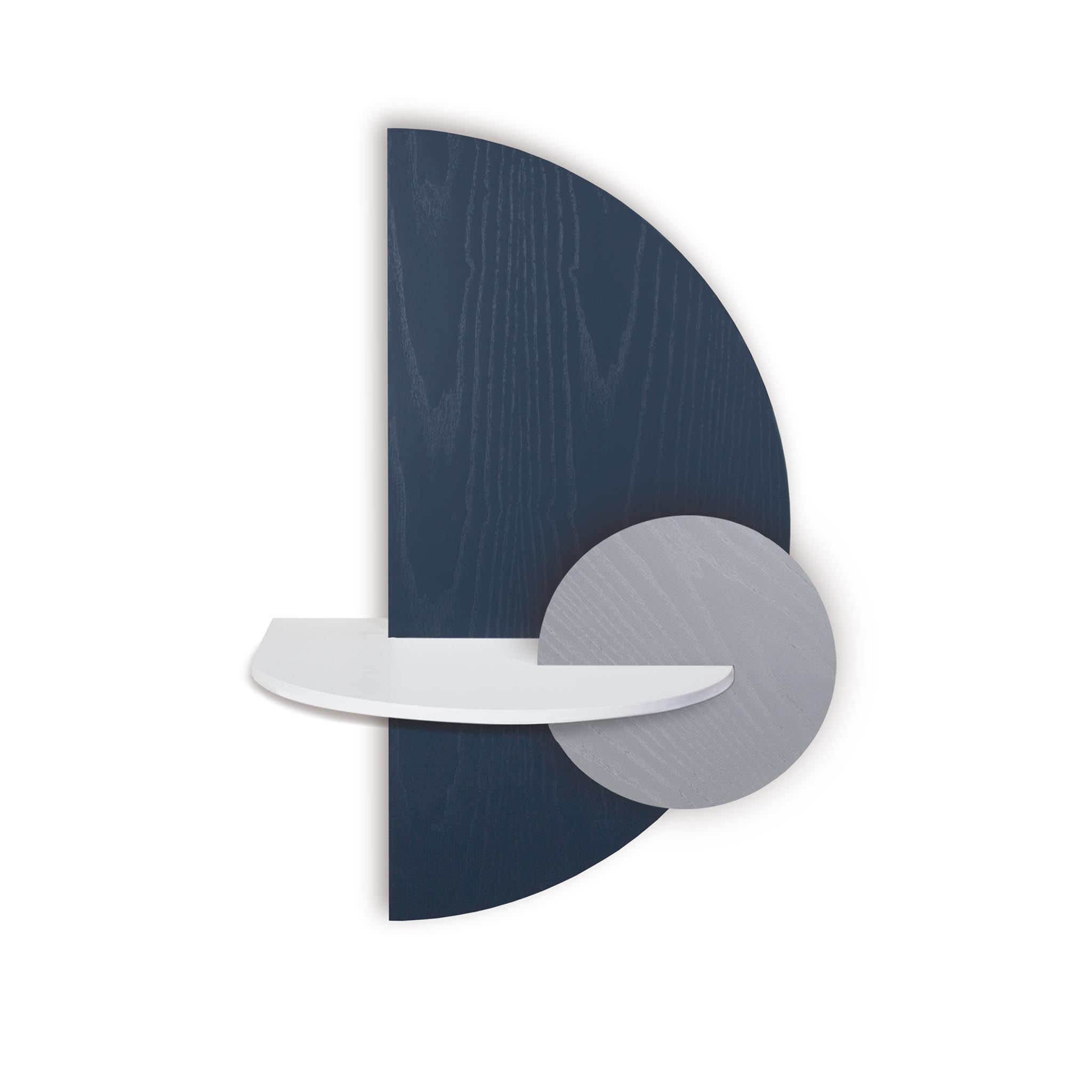 Alba Table de chevet flottante DUO · Demi-cercle bleu