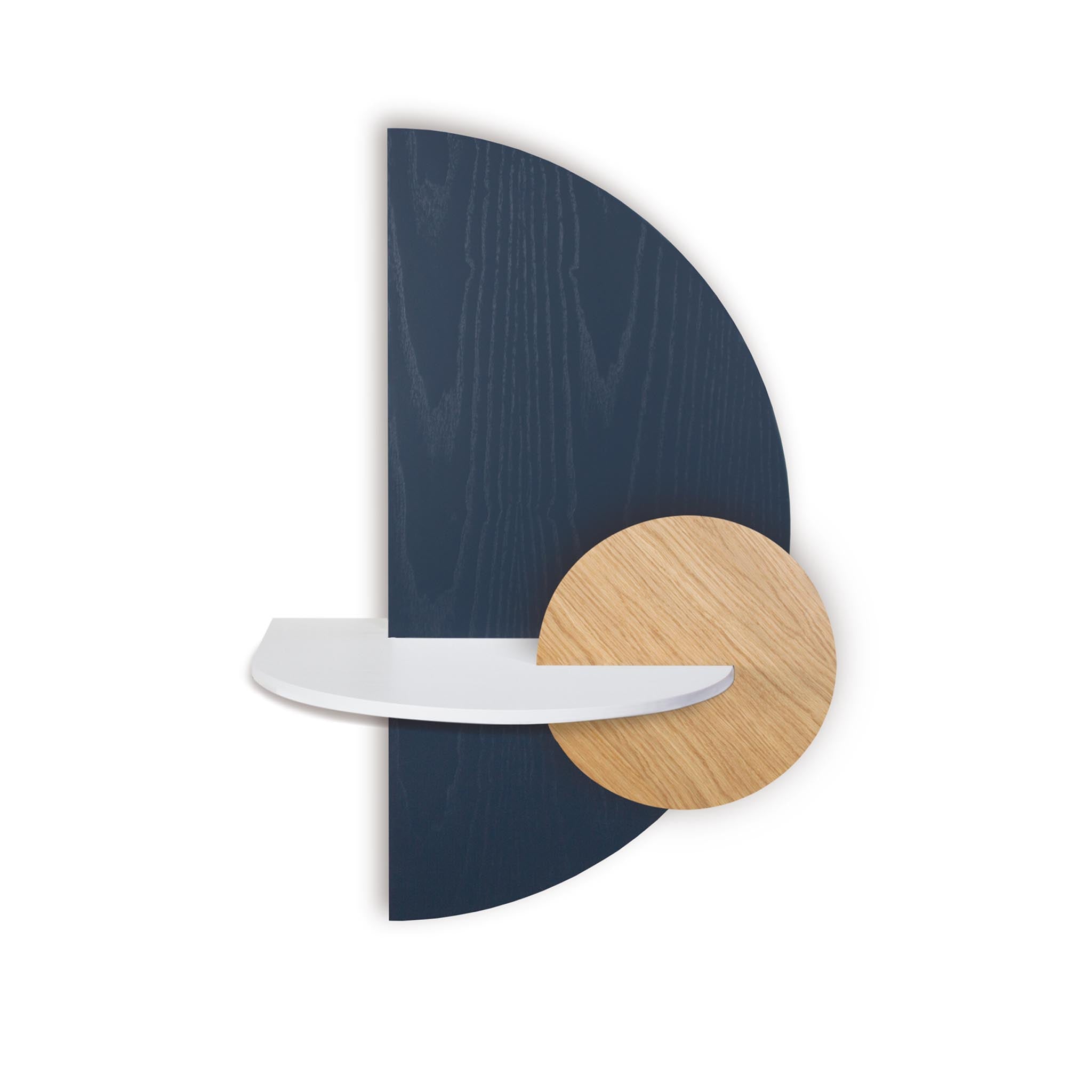 Alba Table de chevet flottante DUO · Demi-cercle bleu