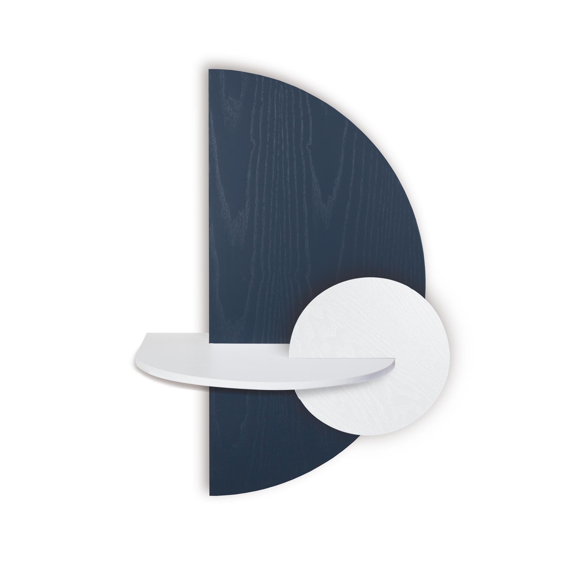 Alba Table de chevet flottante DUO · Demi-cercle bleu