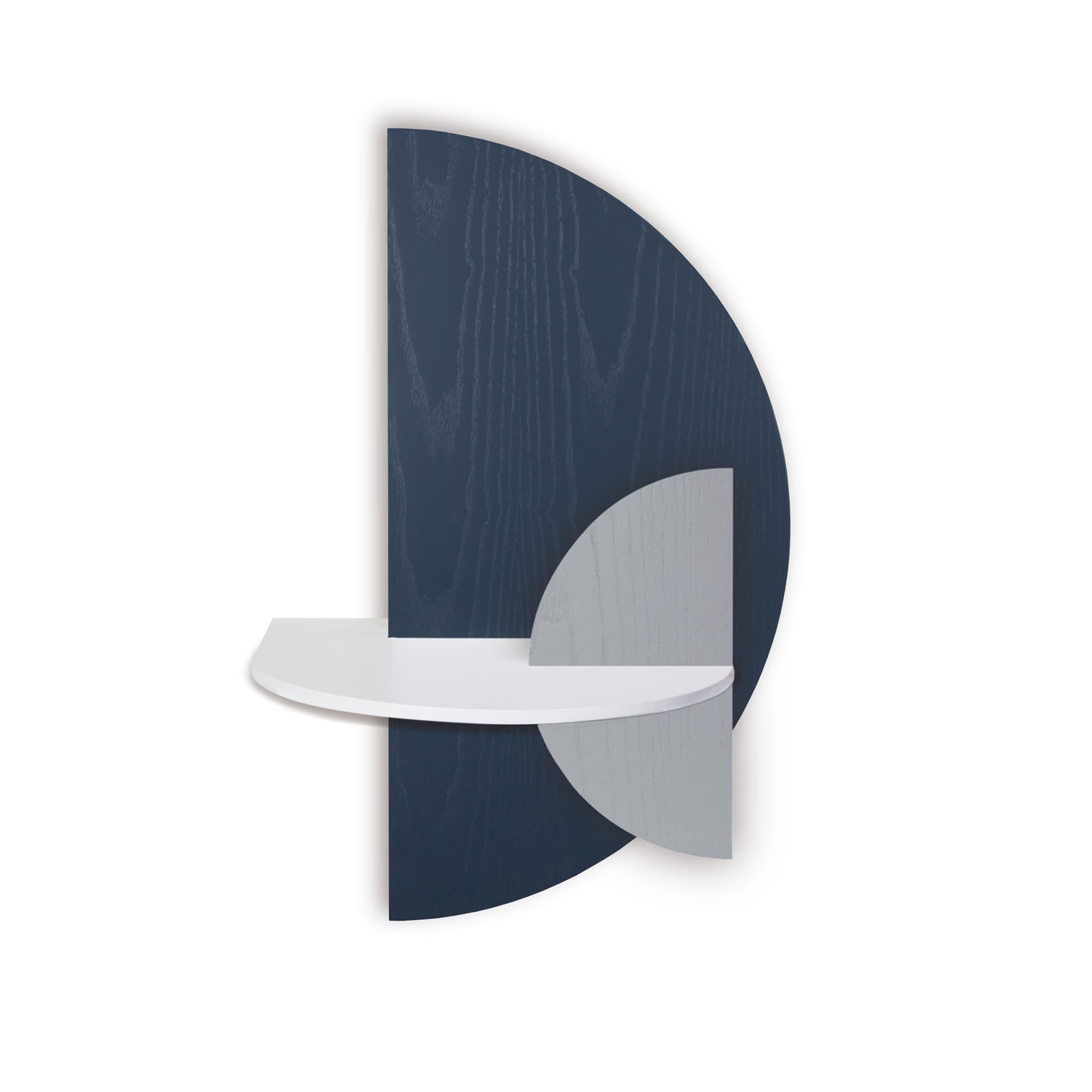 Alba Table de chevet flottante DUO · Demi-cercle bleu