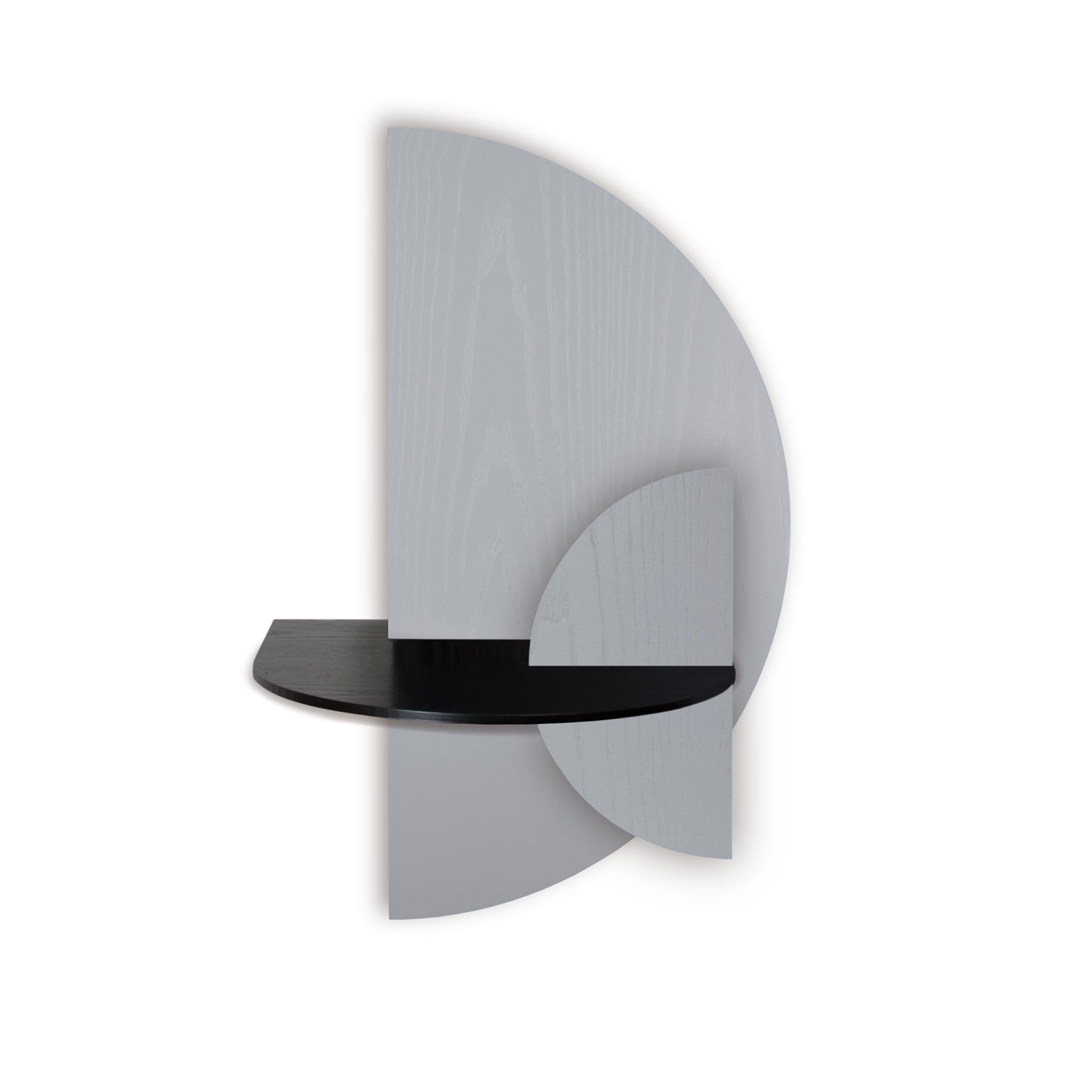 Alba Floating Nightstand · Grey semicircle