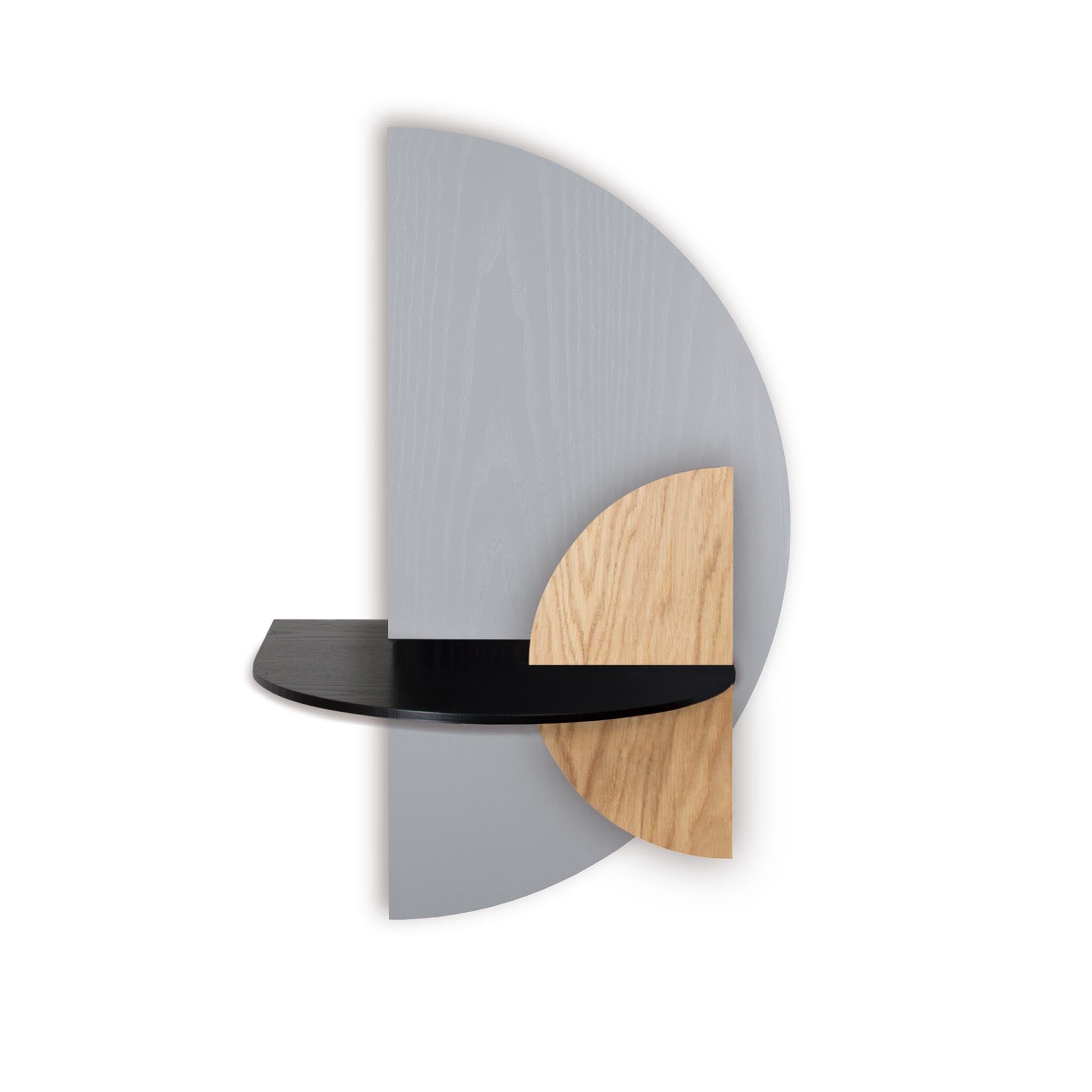 Alba Floating Nightstand · Grey semicircle