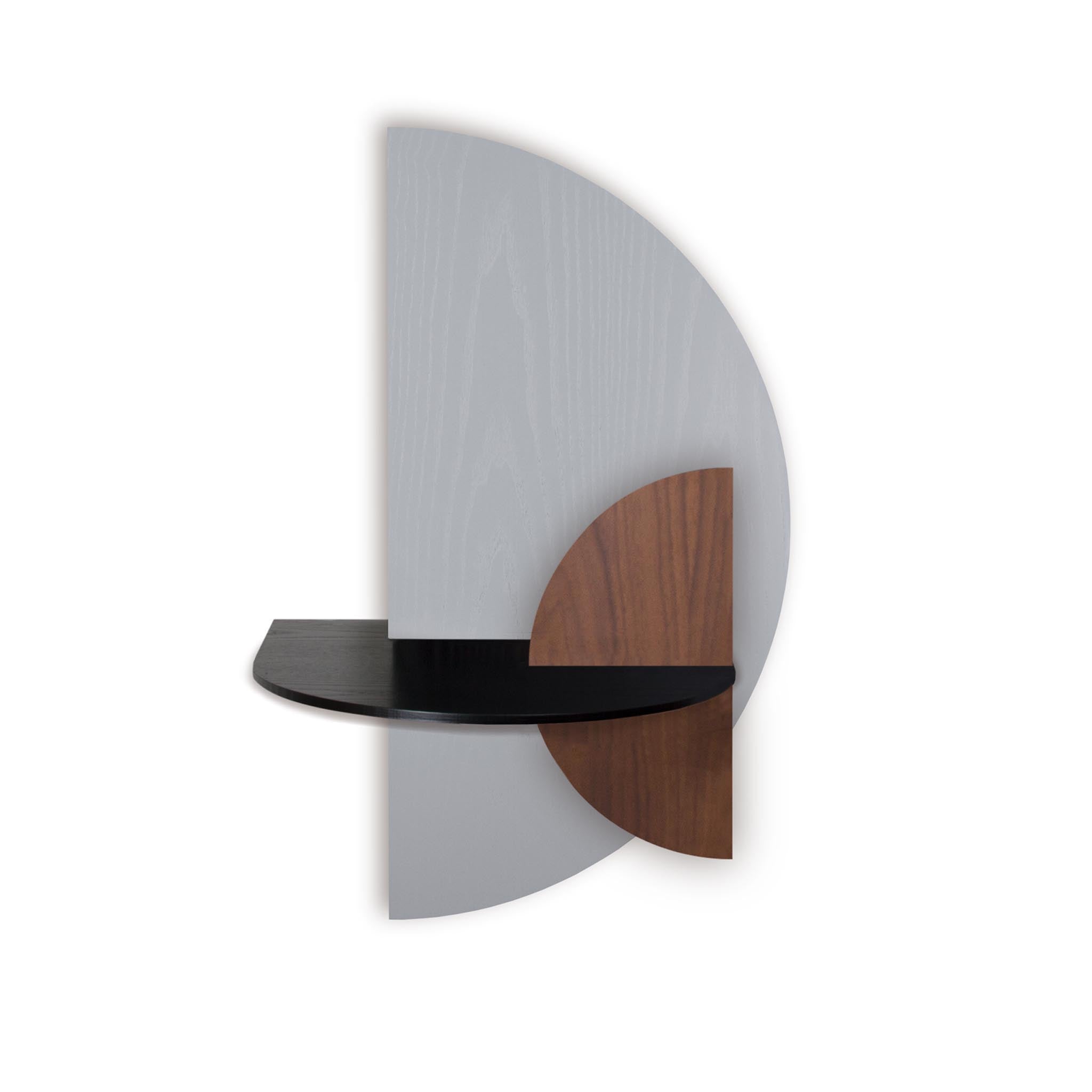 Alba Floating Nightstand · Grey semicircle
