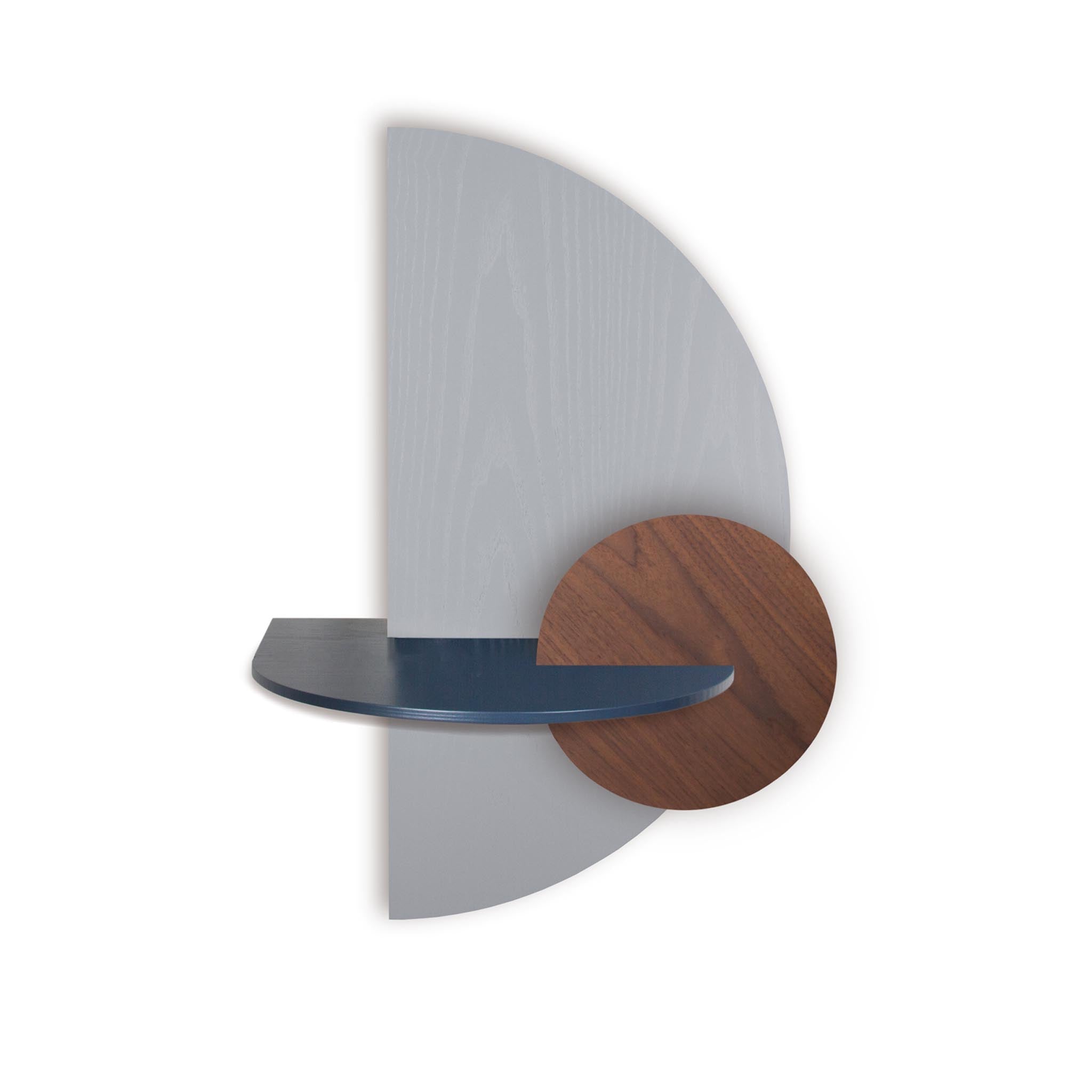 Alba Floating Nightstand · Grey semicircle